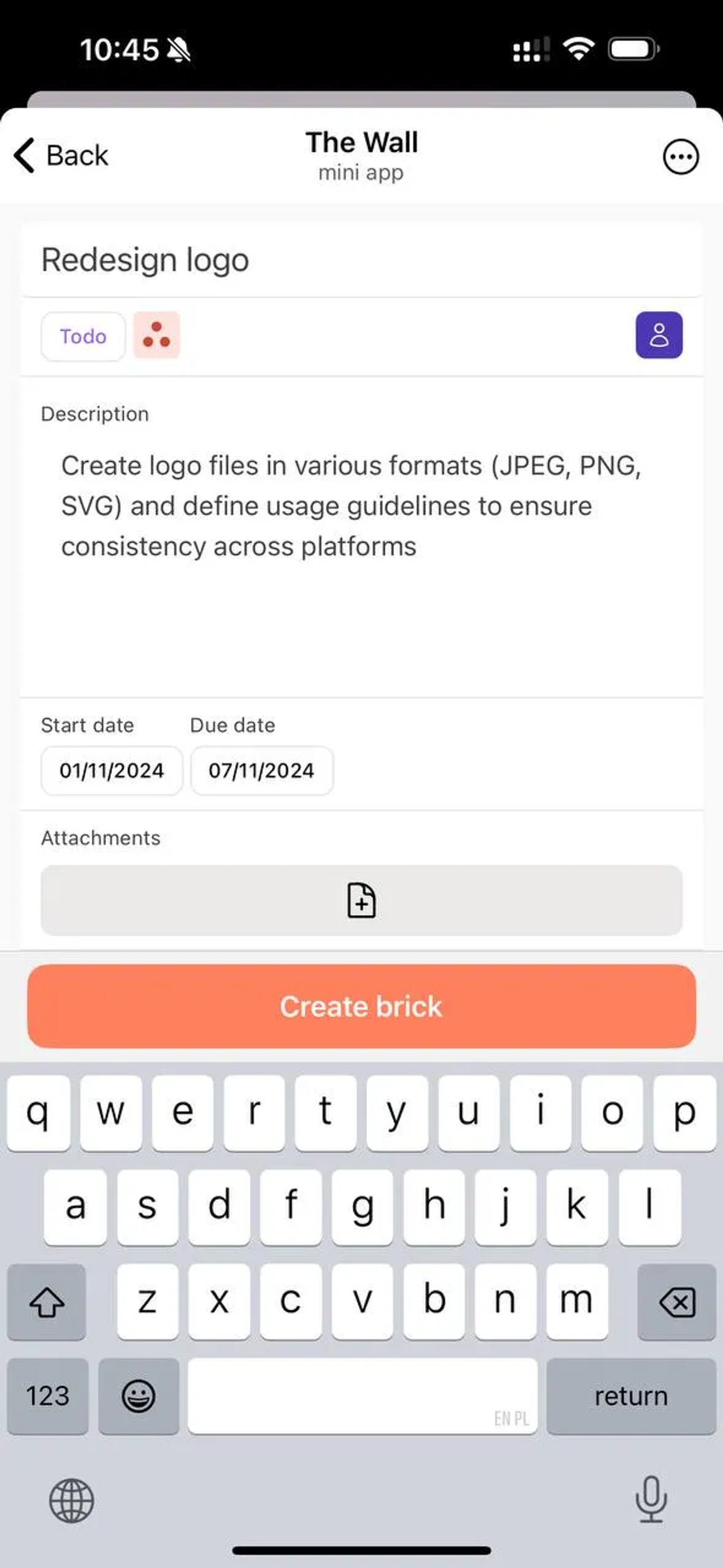 The Wall | Task Manager в Телеграм — скриншот 5