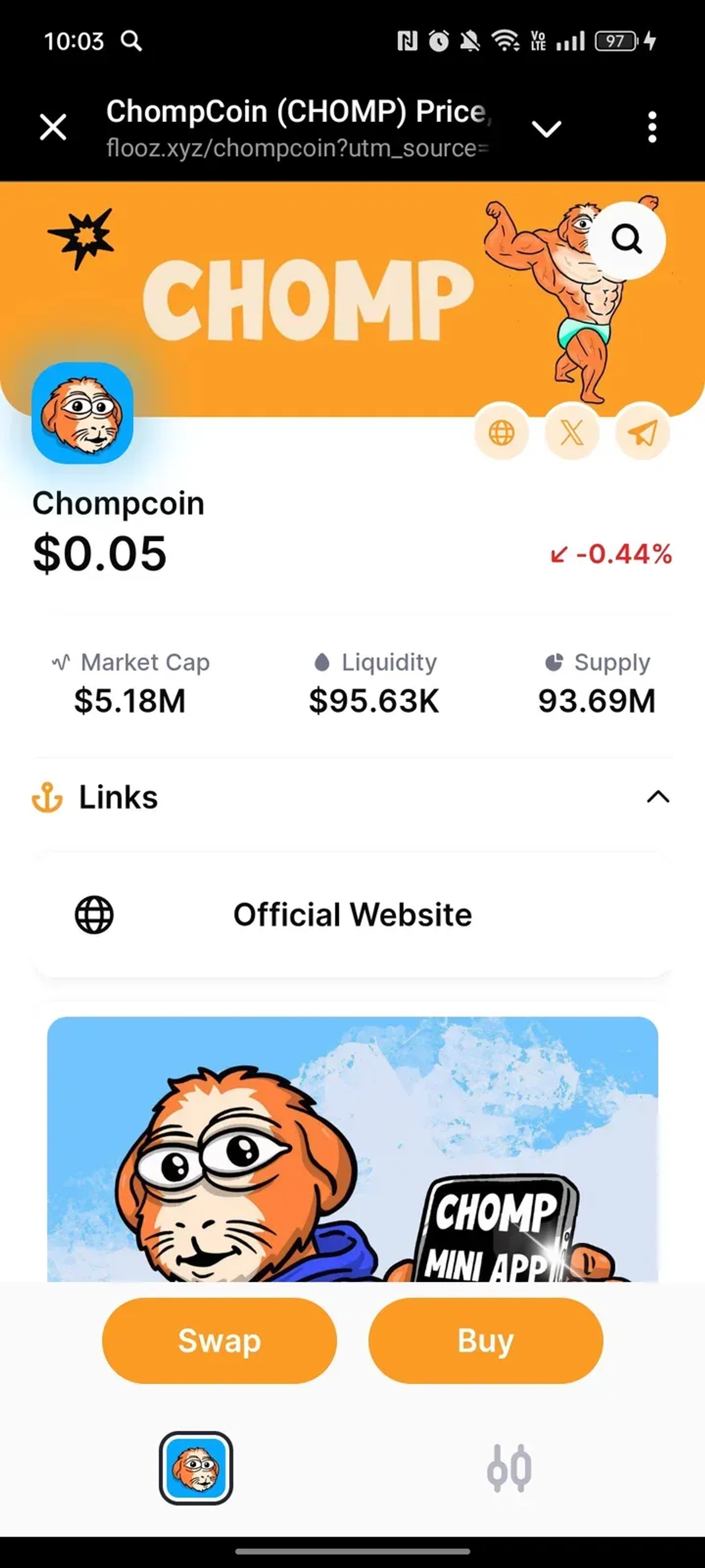 CHOMP App Telegram Screenshot 1