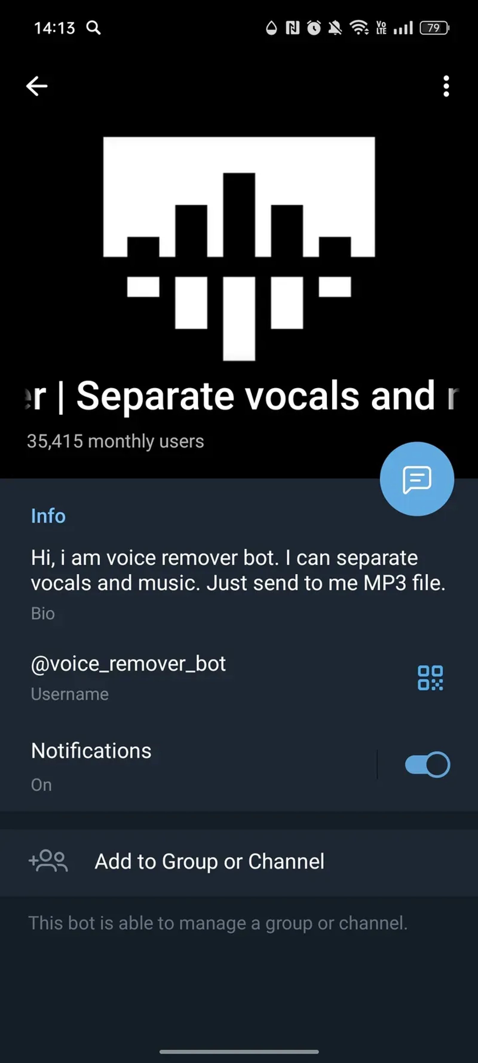 Voice Remover | Separate vocals and music в Телеграм — скриншот 4
