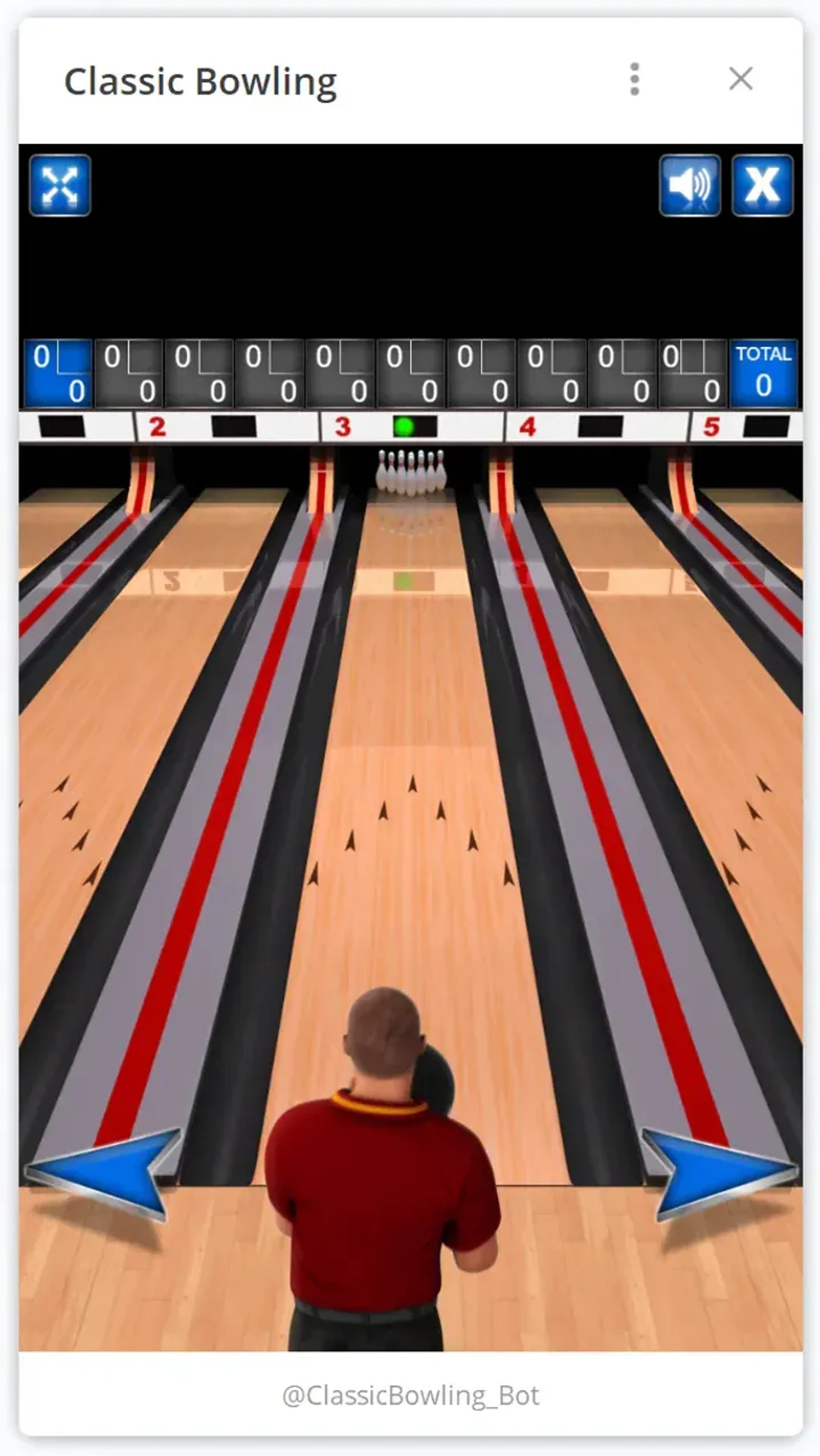 Classic Bowling в Телеграм — скриншот 1