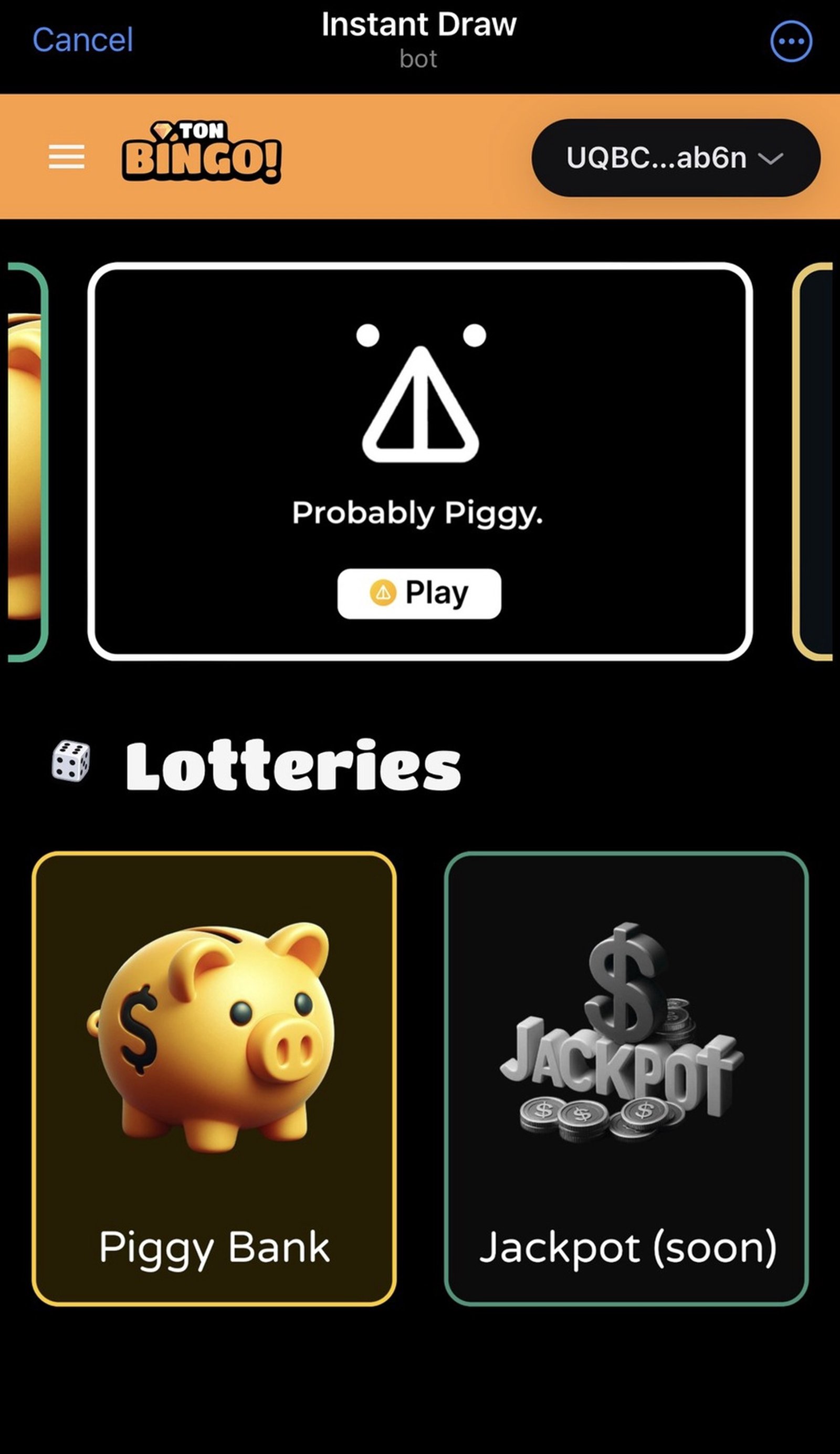 TON Bingo! в Телеграм — скриншот 1