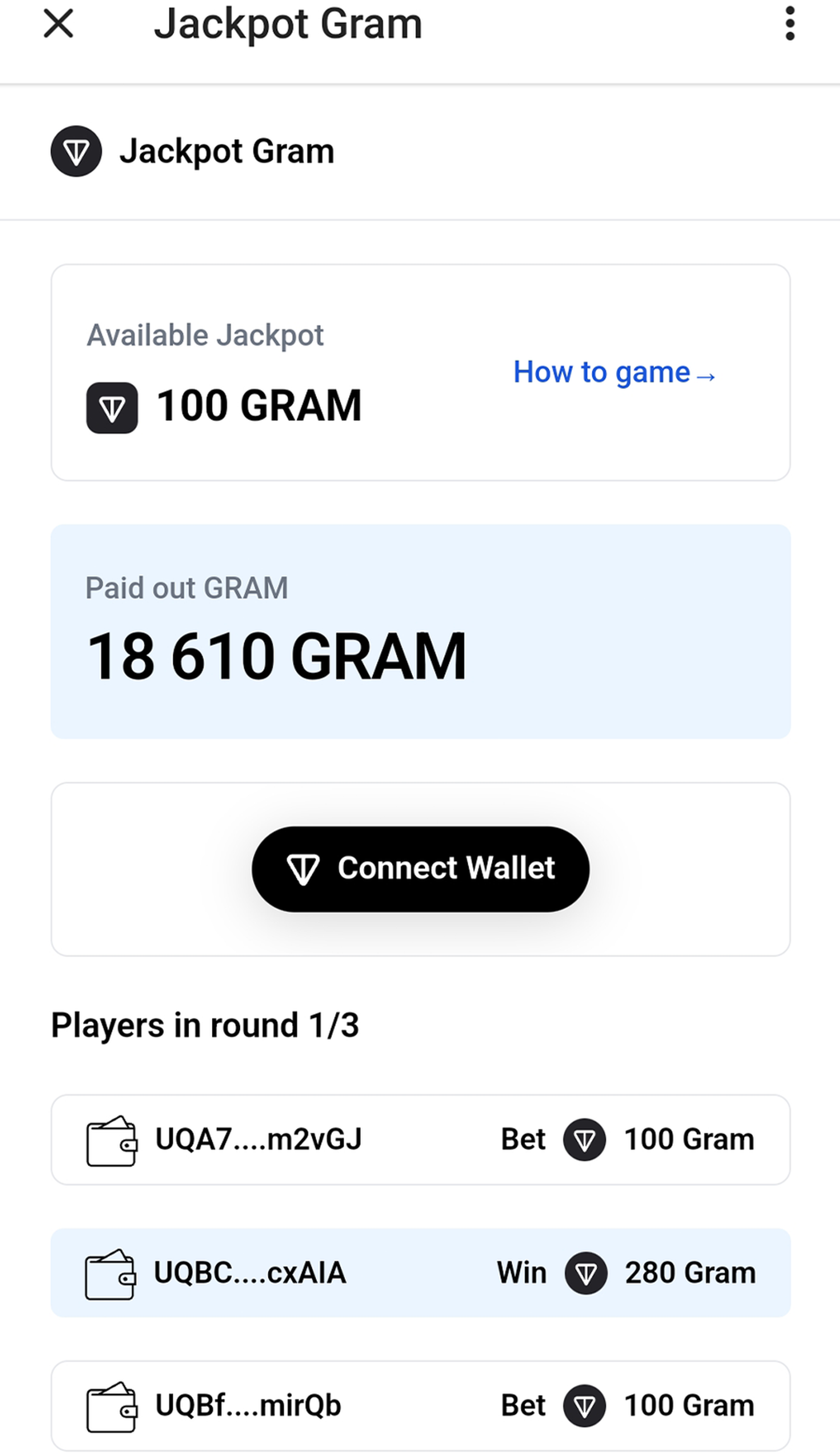 Jackpot Gram в Телеграм — скриншот 3