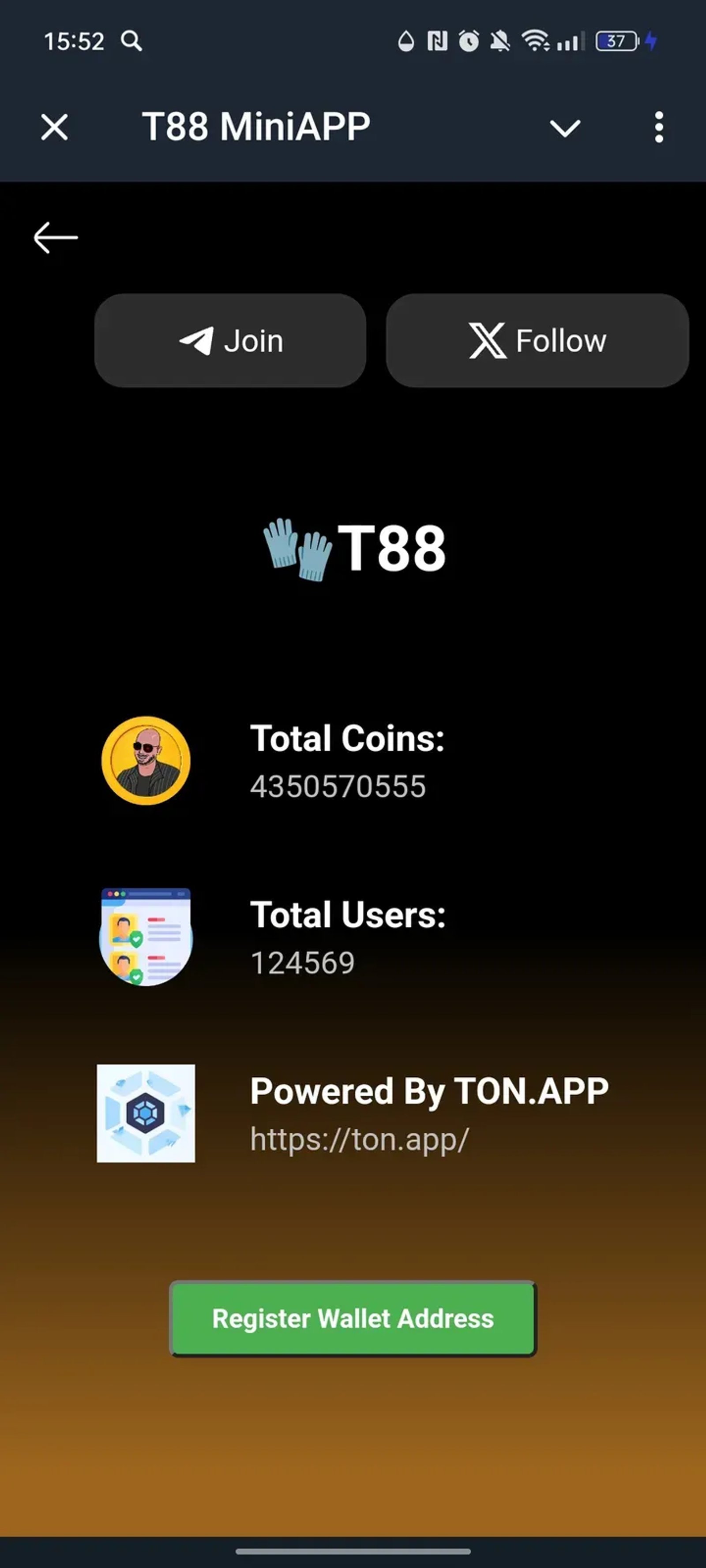 T88 MiniAPP в Телеграм — скриншот 6