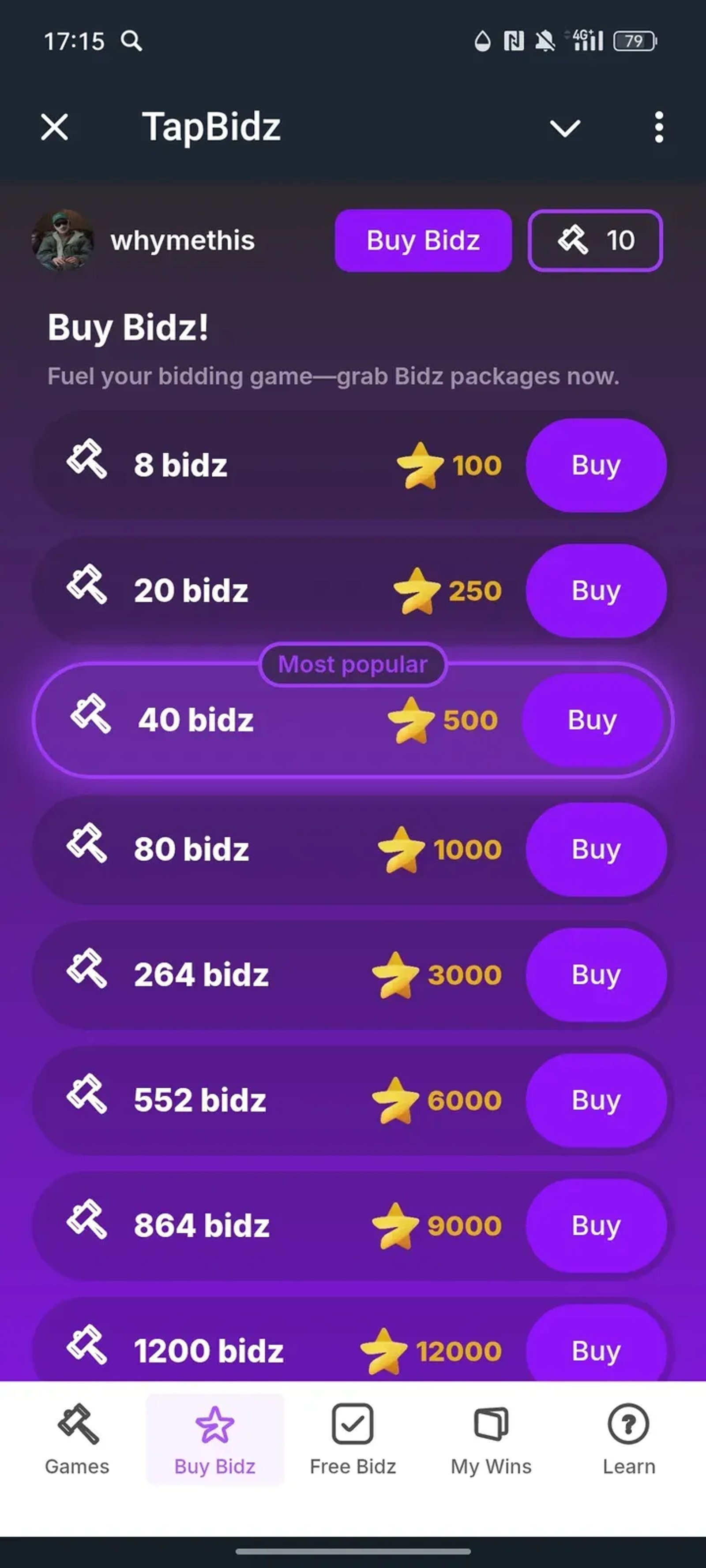 TapBidz в Телеграм — скриншот 2