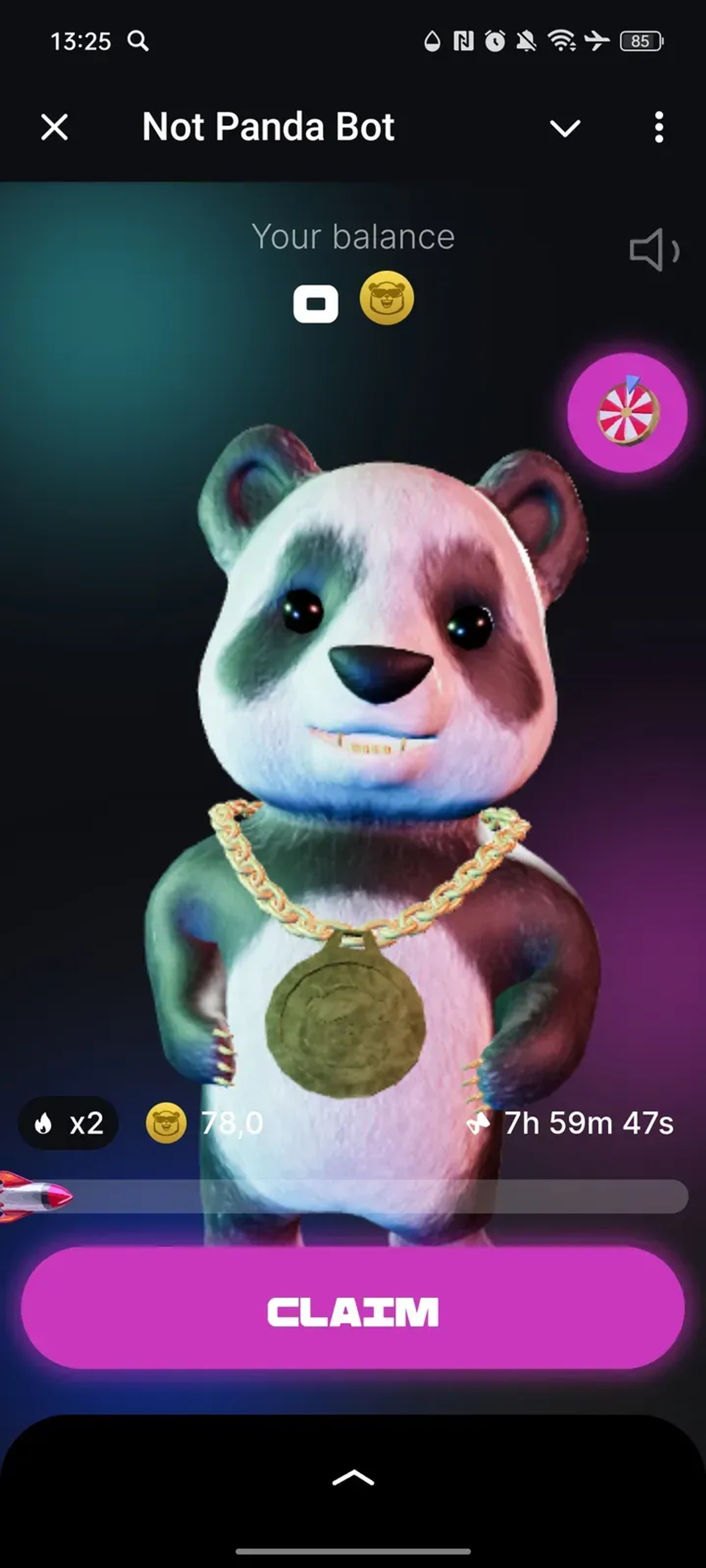 Not Panda Bot в Телеграм — скриншот 1