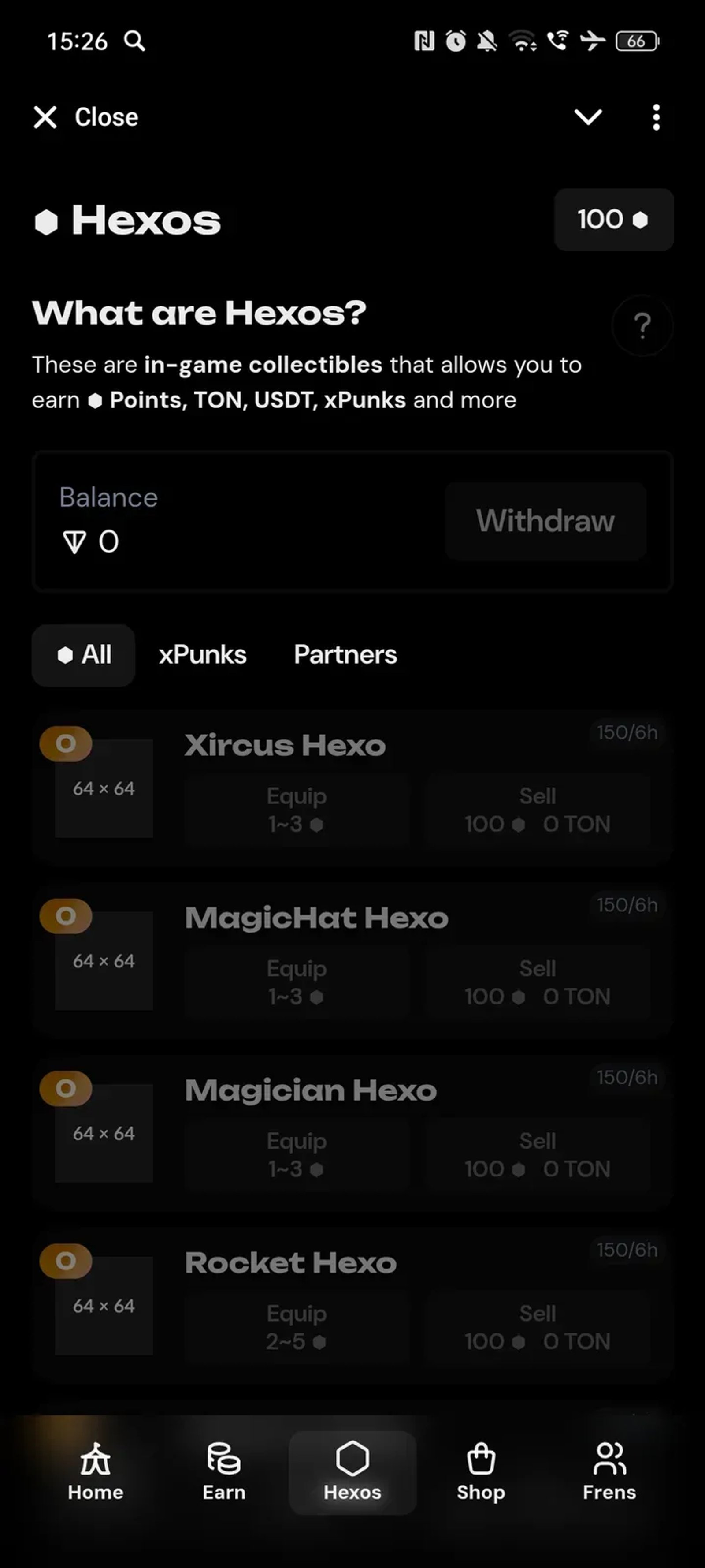 Hexos в Телеграм — скриншот 3