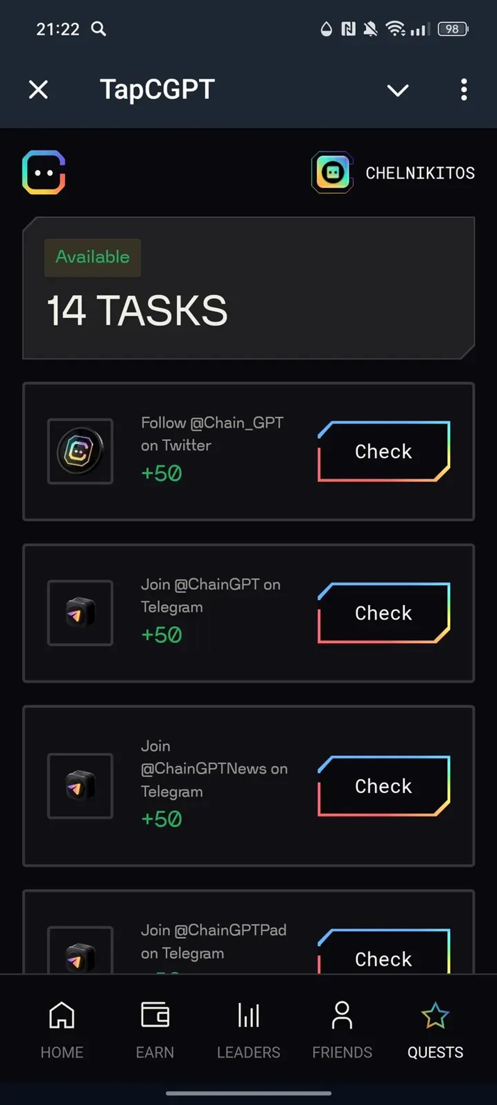 TapCGPT в Телеграм — скриншот 5