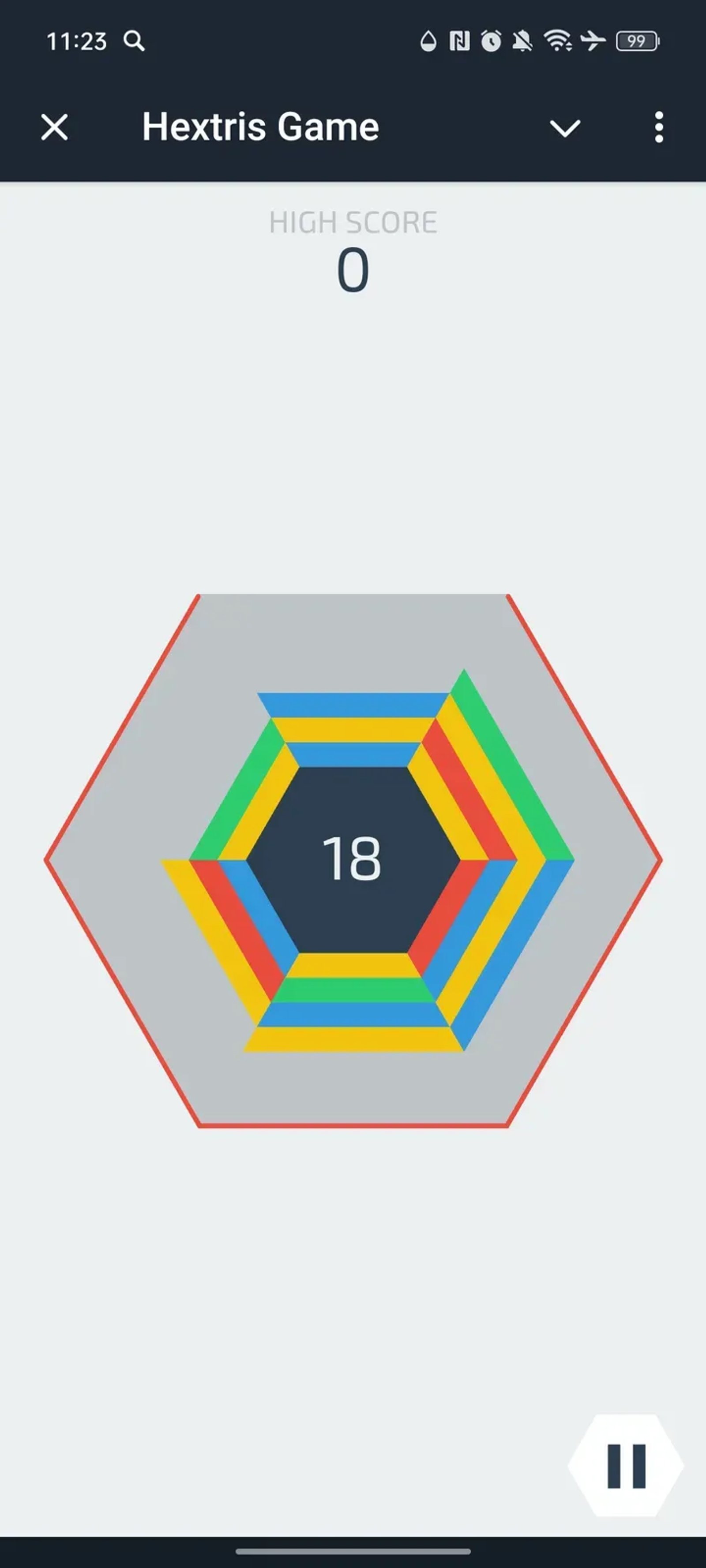 Hextris Game в Телеграм — скриншот 1