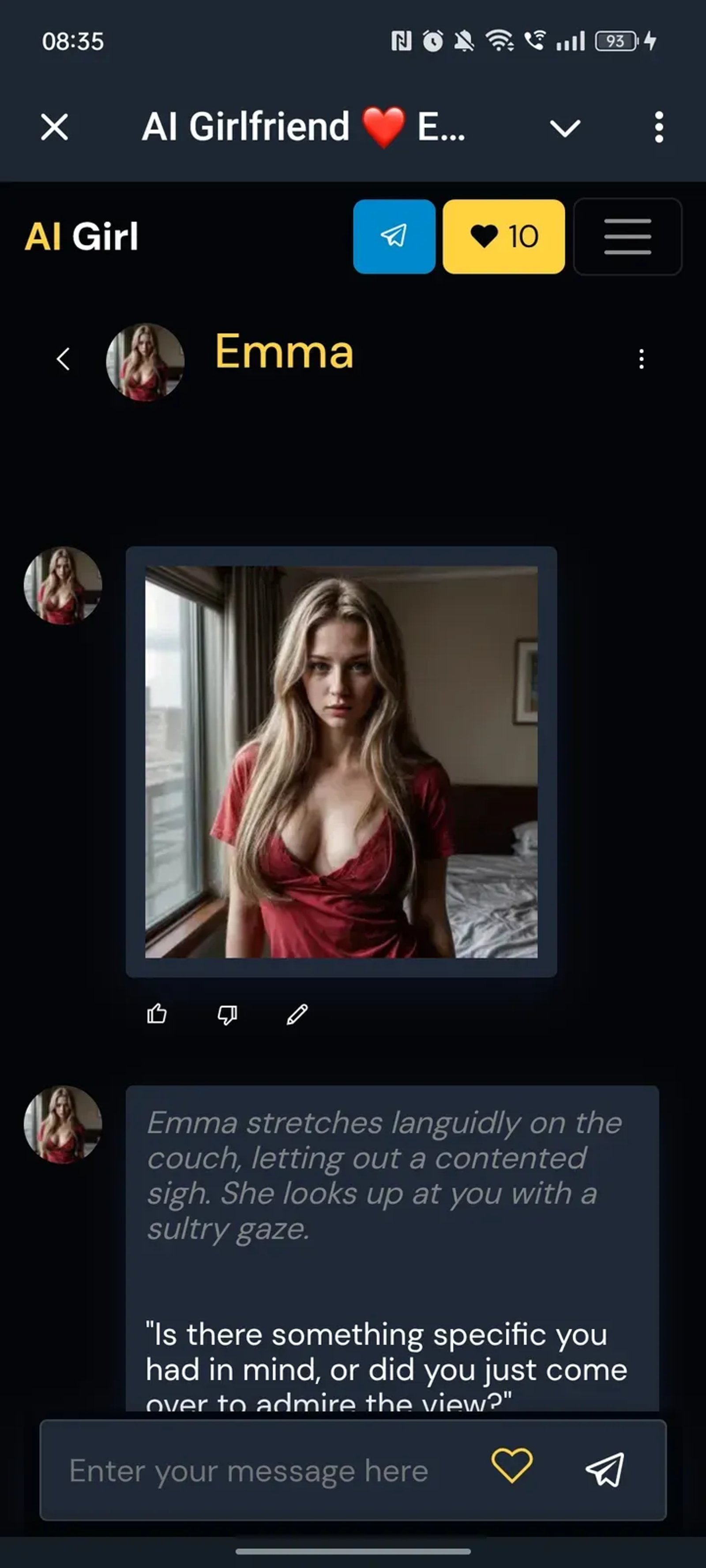 AI Girlfriend ❤️ Emma Telegram Screenshot 1