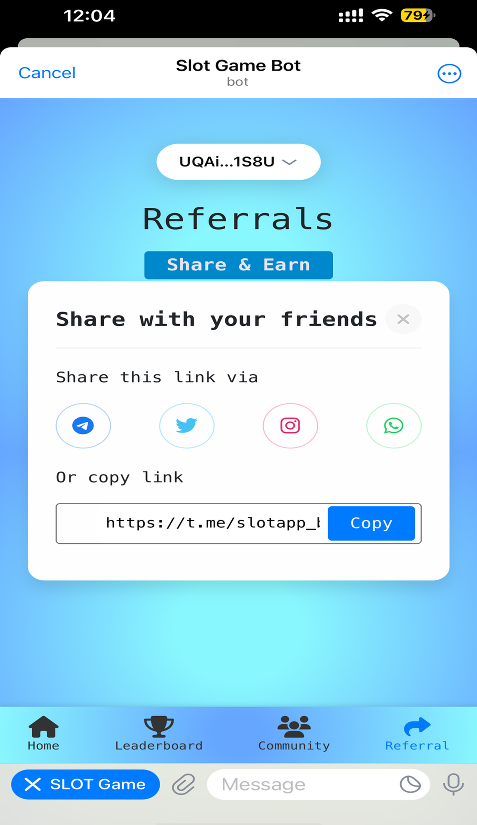 Slot Game в Телеграм — скриншот 4