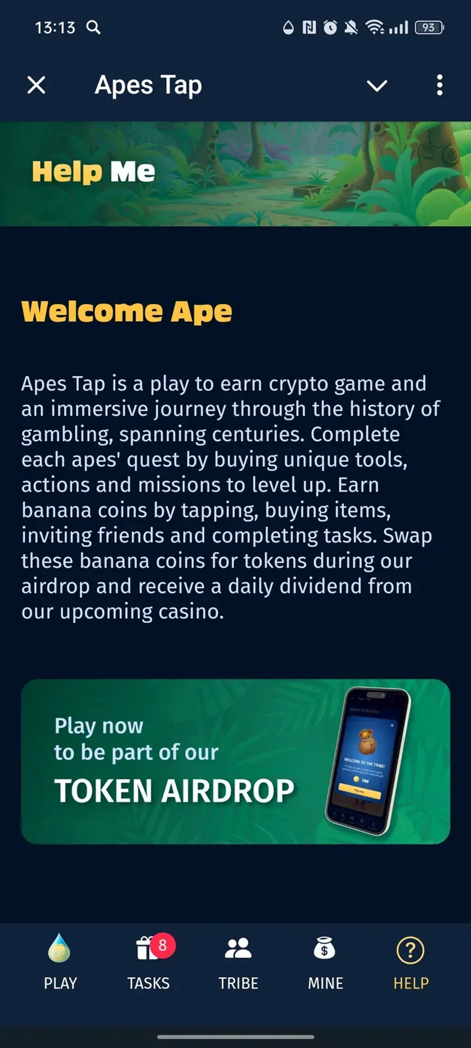 Apes Tap в Телеграм — скриншот 5