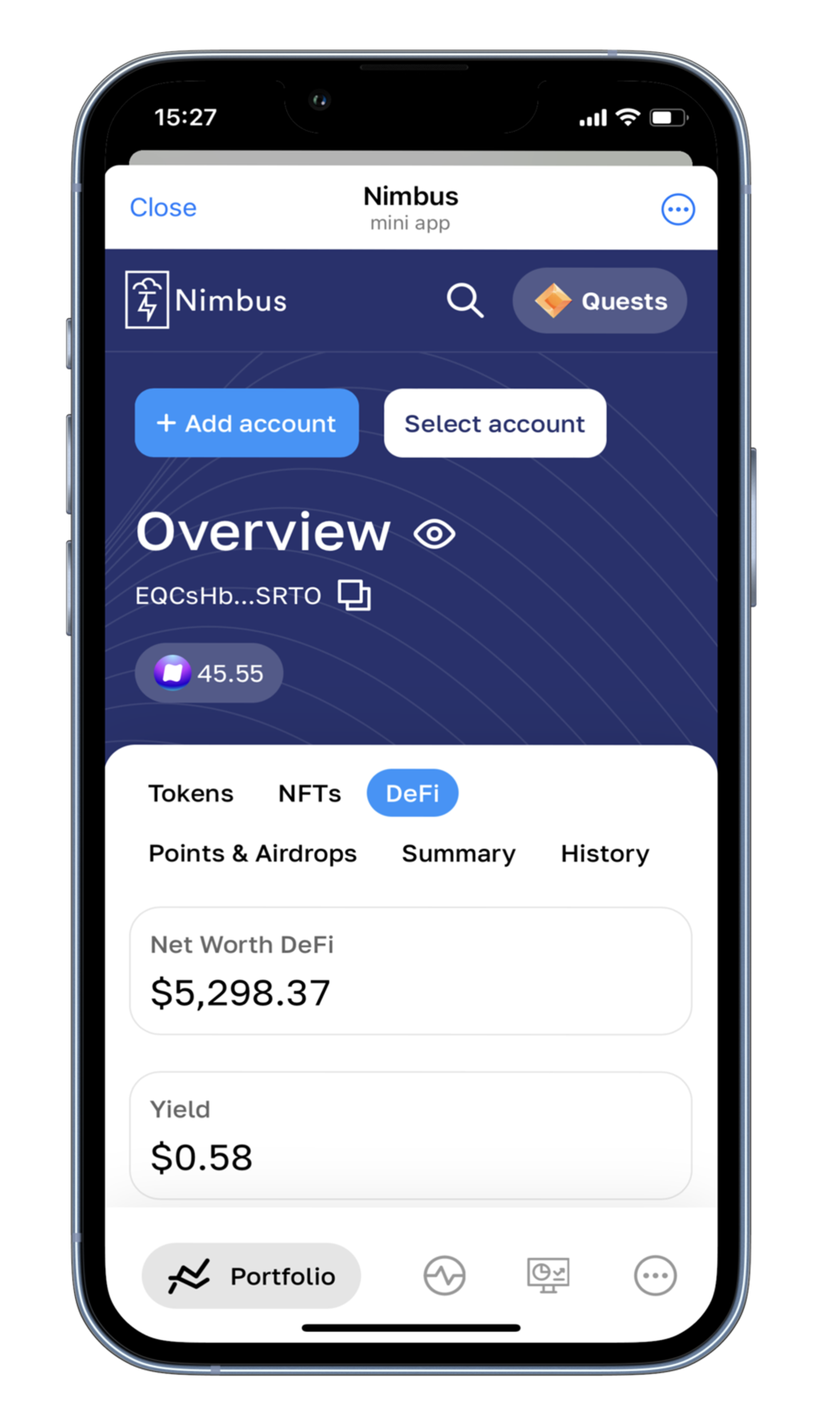 Nimbus API в Телеграм — скриншот 2