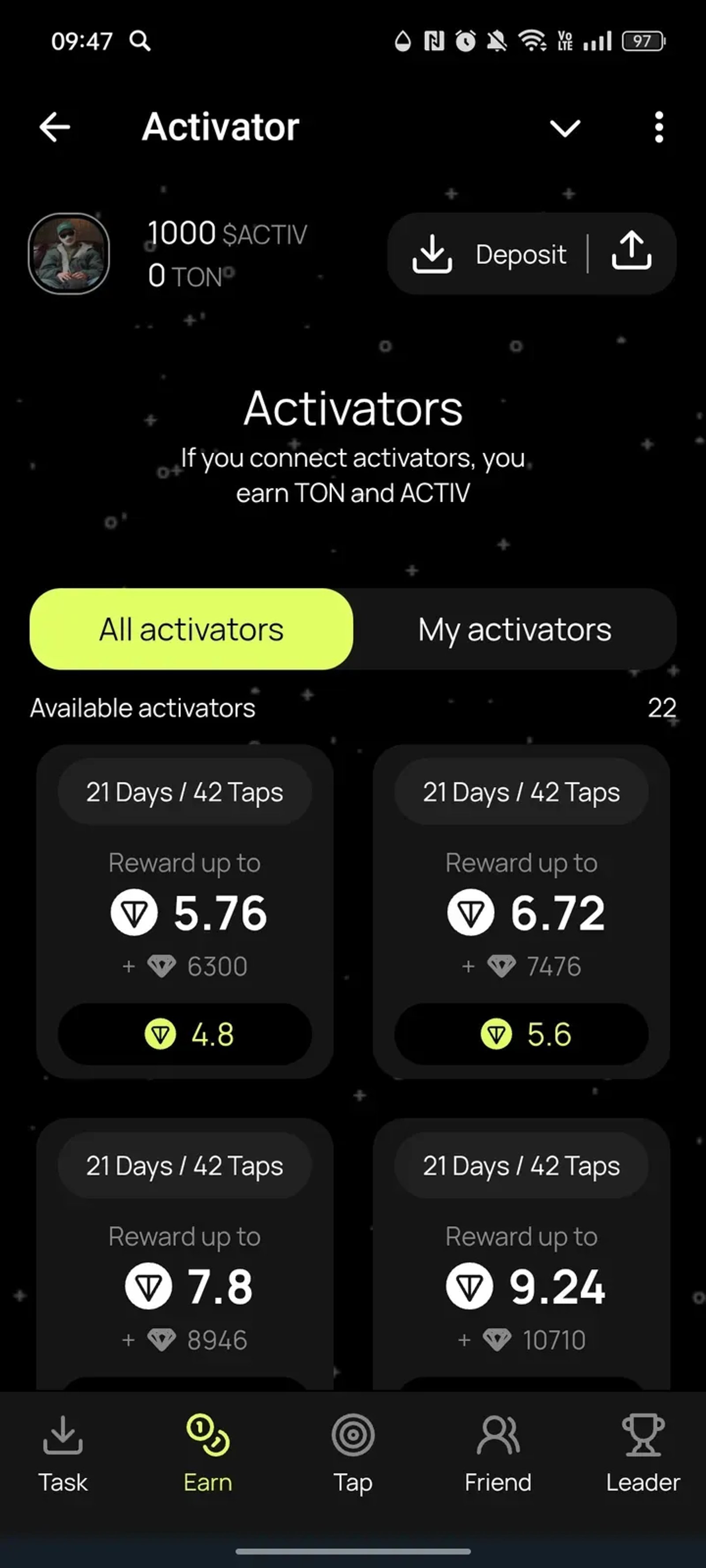 Activator в Телеграм — скриншот 2
