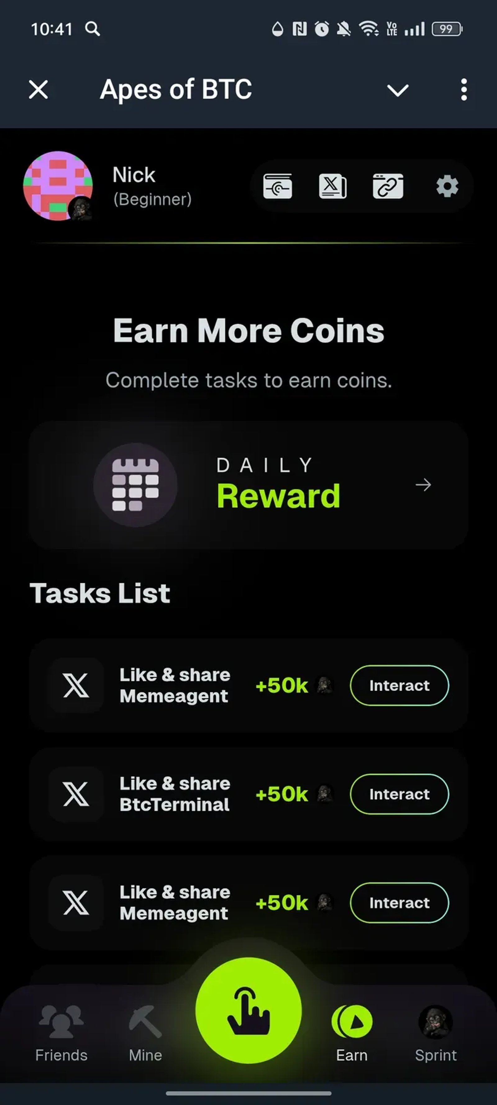 Apes of BTC в Телеграм — скриншот 3