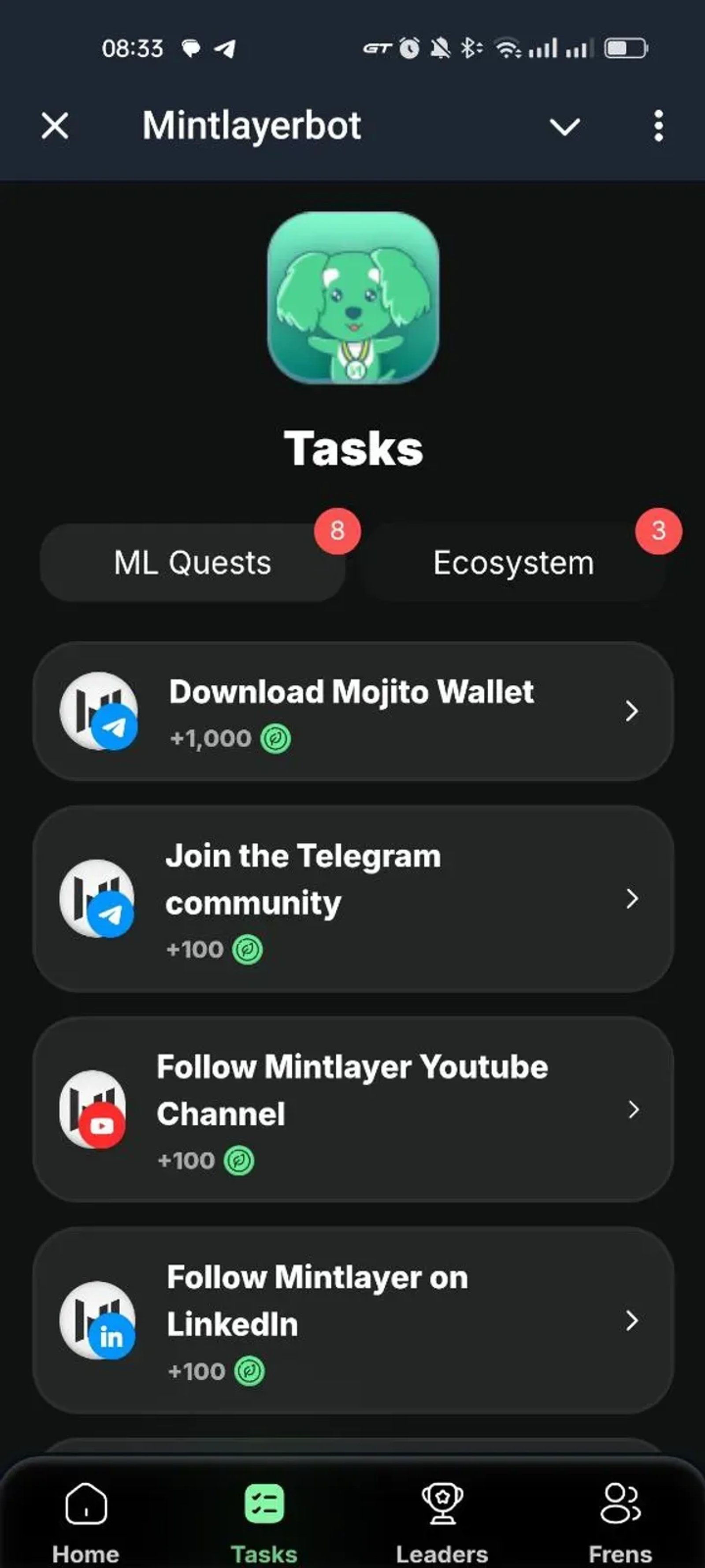 Mintlayerbot в Телеграм — скриншот 5