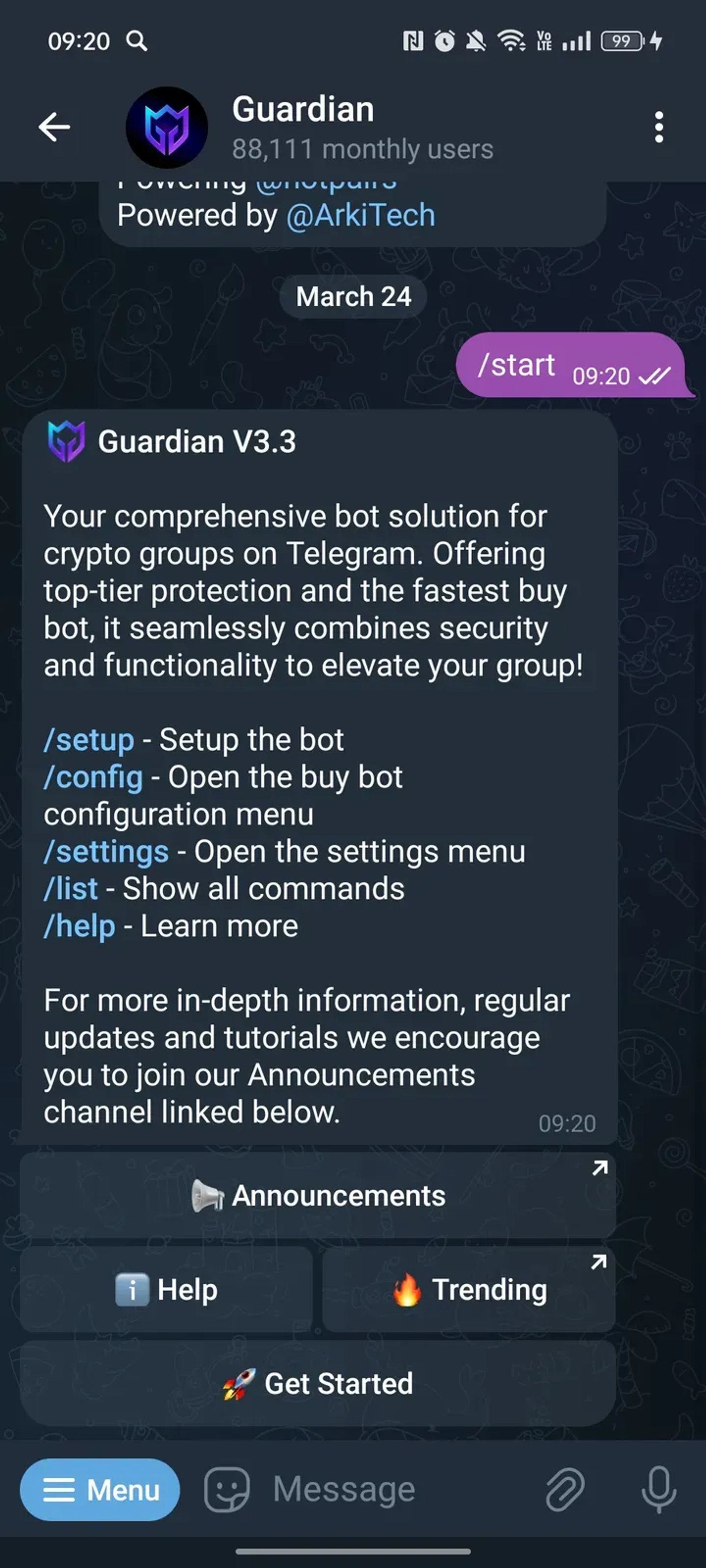 Guardian в Телеграм — скриншот 2