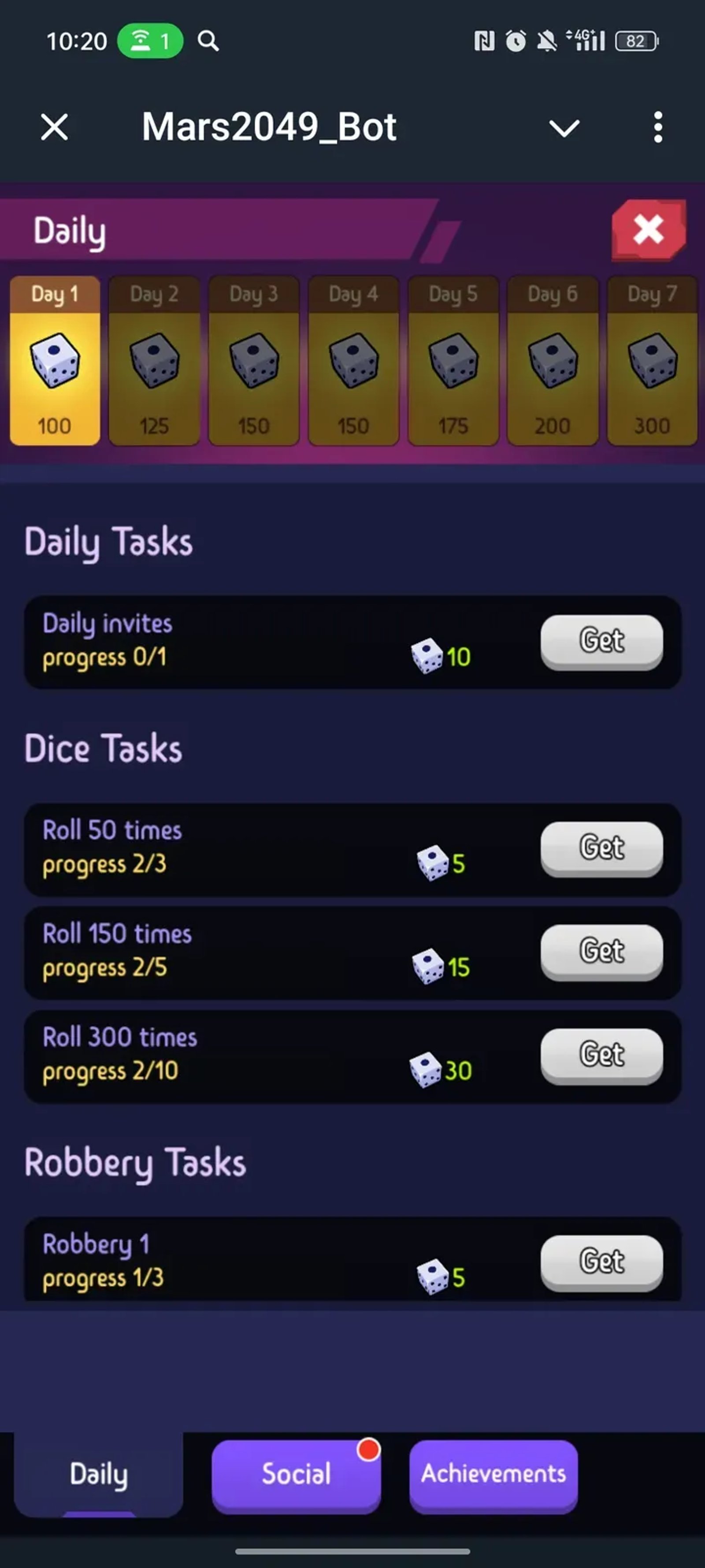 Mars2049_Bot в Телеграм — скриншот 3