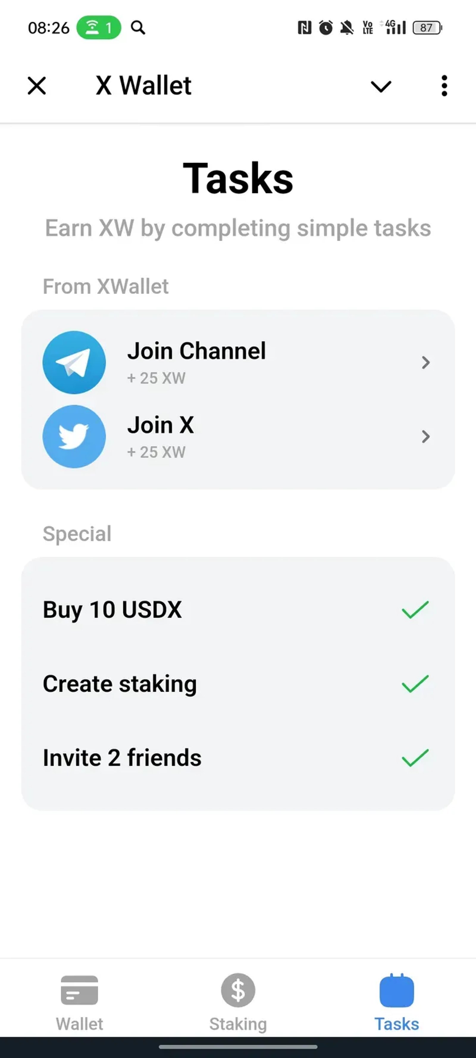 X Wallet в Телеграм — скриншот 3