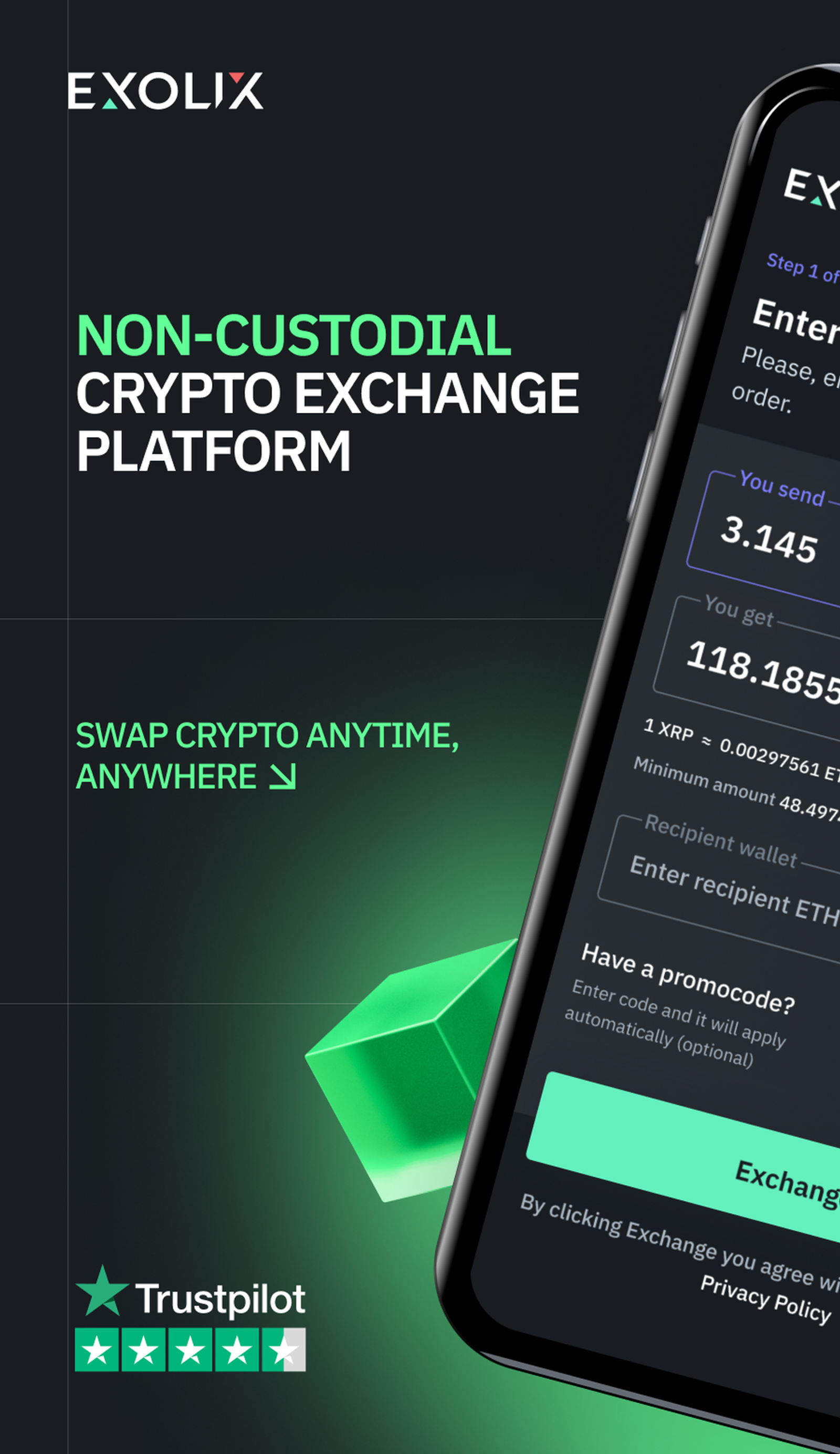 Exolix Exchange в Телеграм — скриншот 1