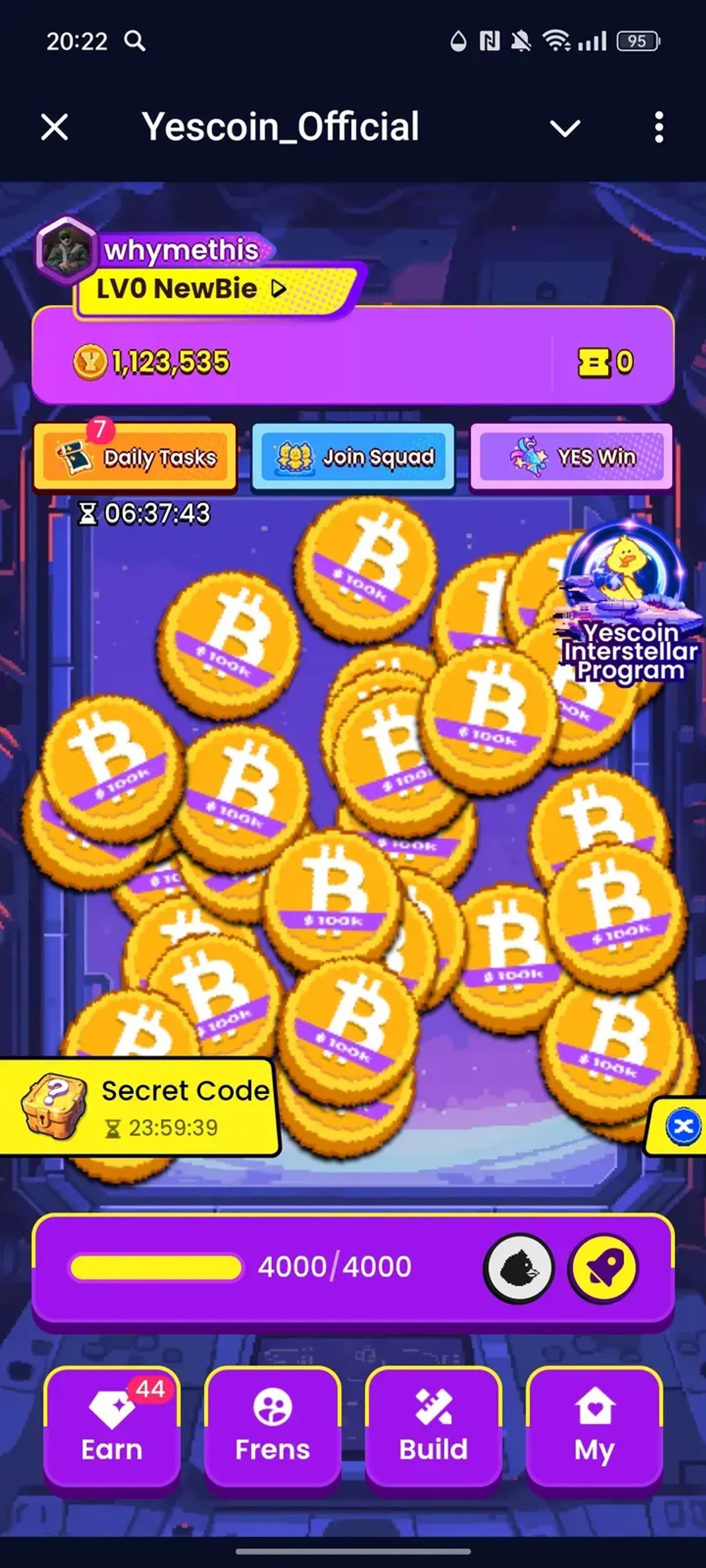 Yescoin_Official в Телеграм — скриншот 1