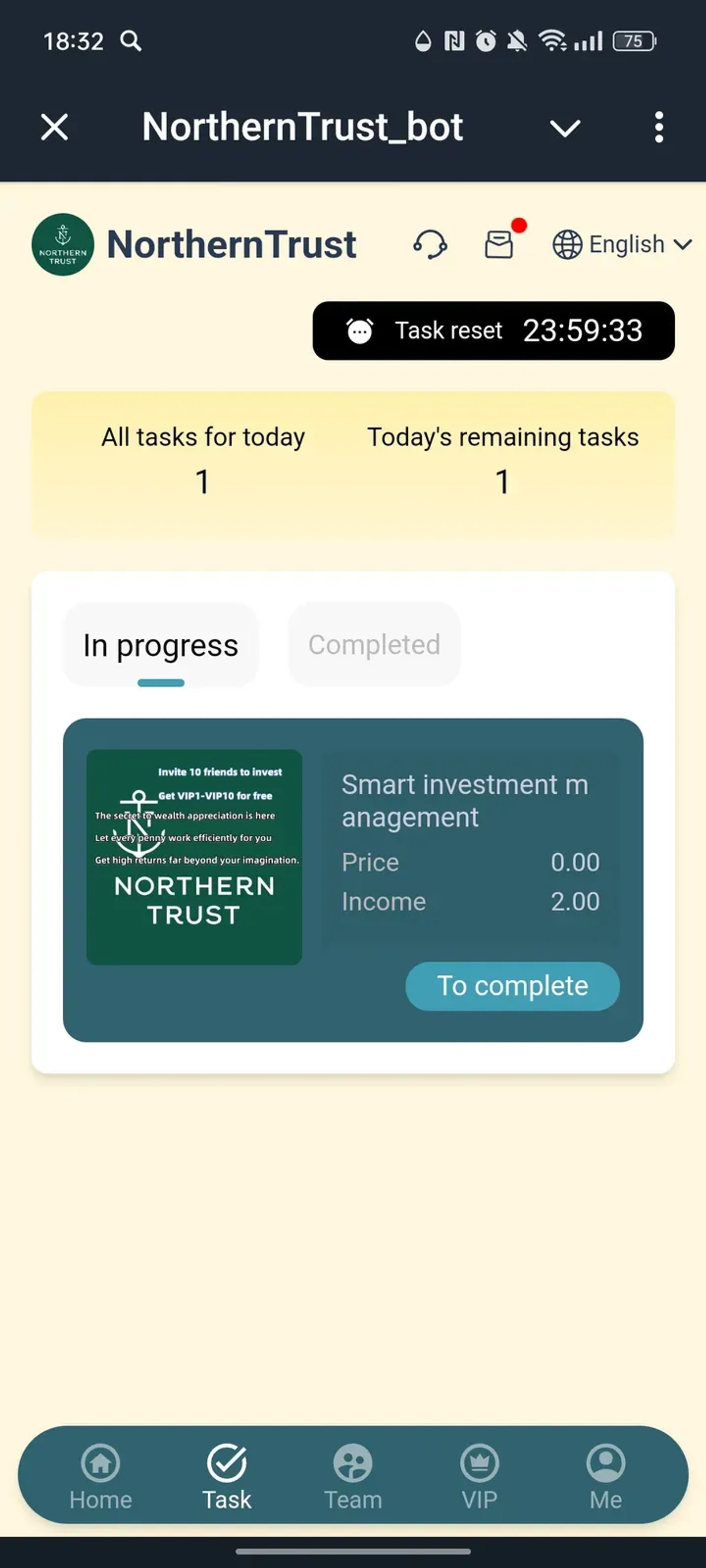 NorthernTrust_bot в Телеграм — скриншот 2