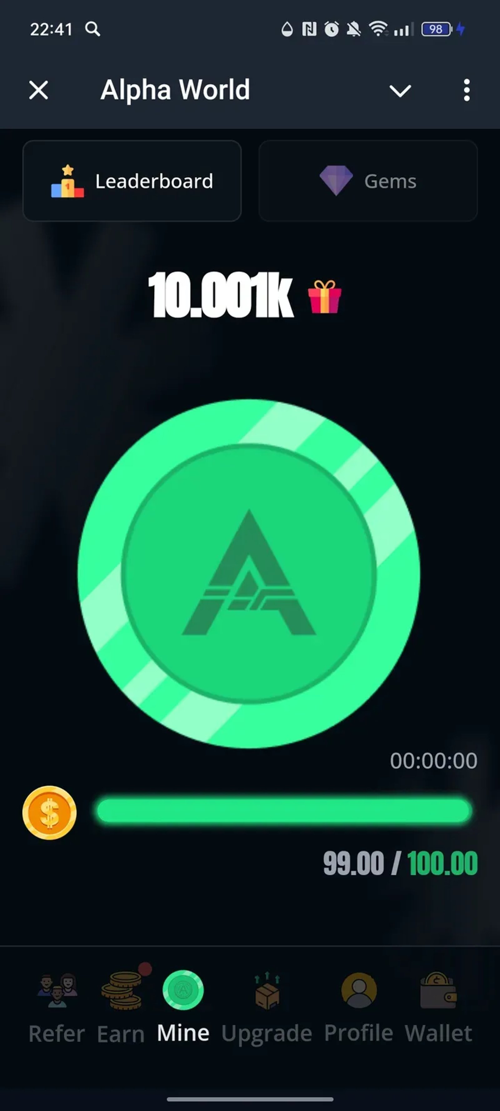 Alpha World в Телеграм — скриншот 1