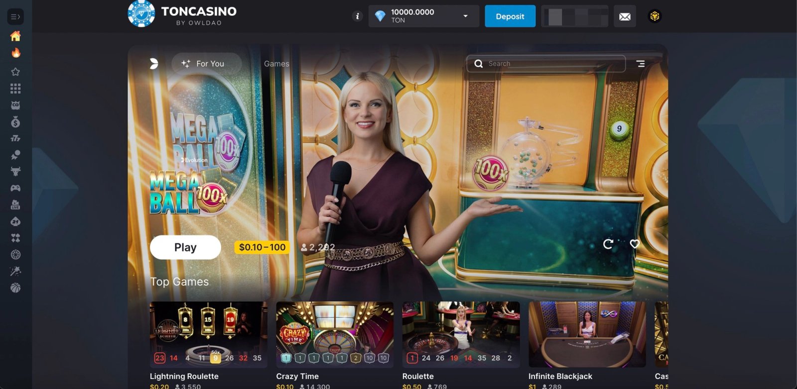 TonCasino в Телеграм — скриншот 3