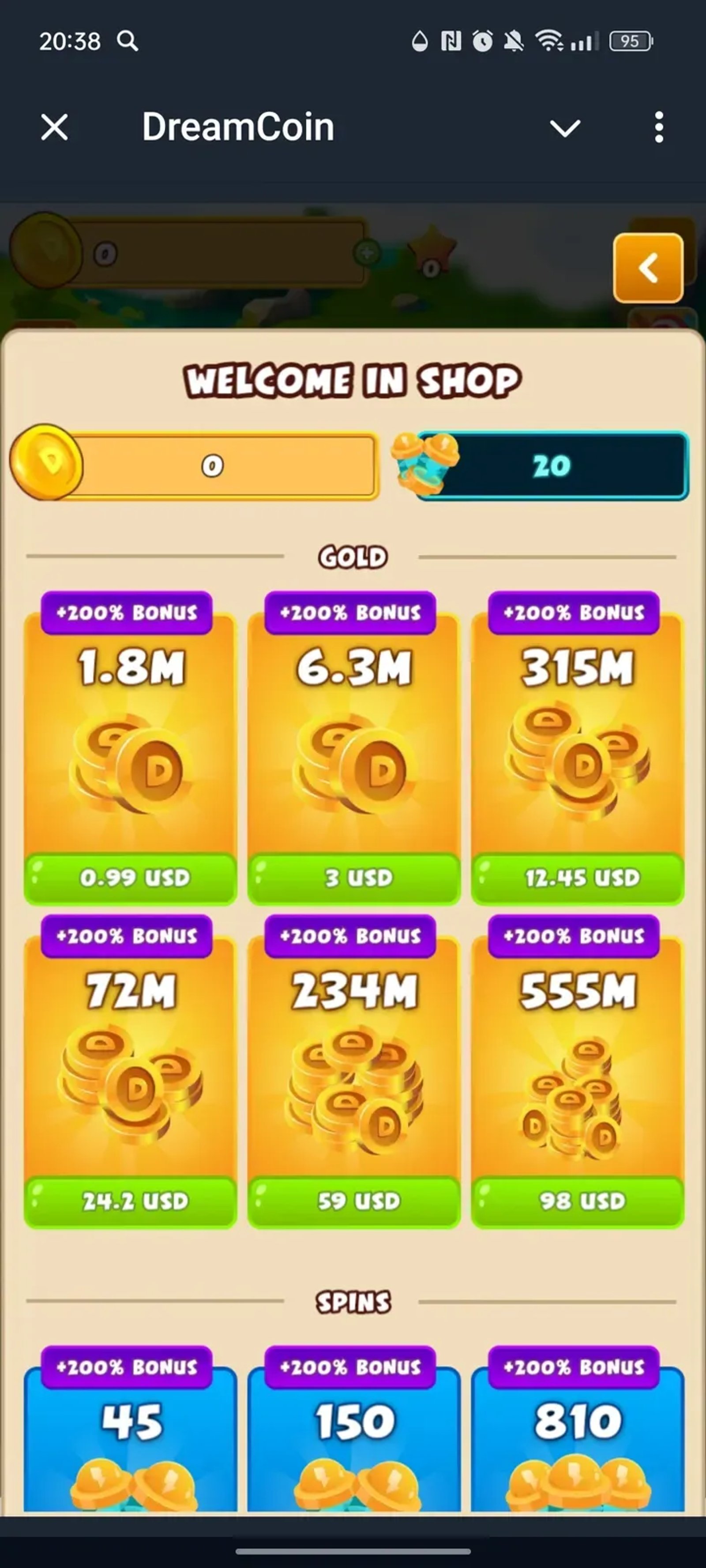 DreamCoin в Телеграм — скриншот 5