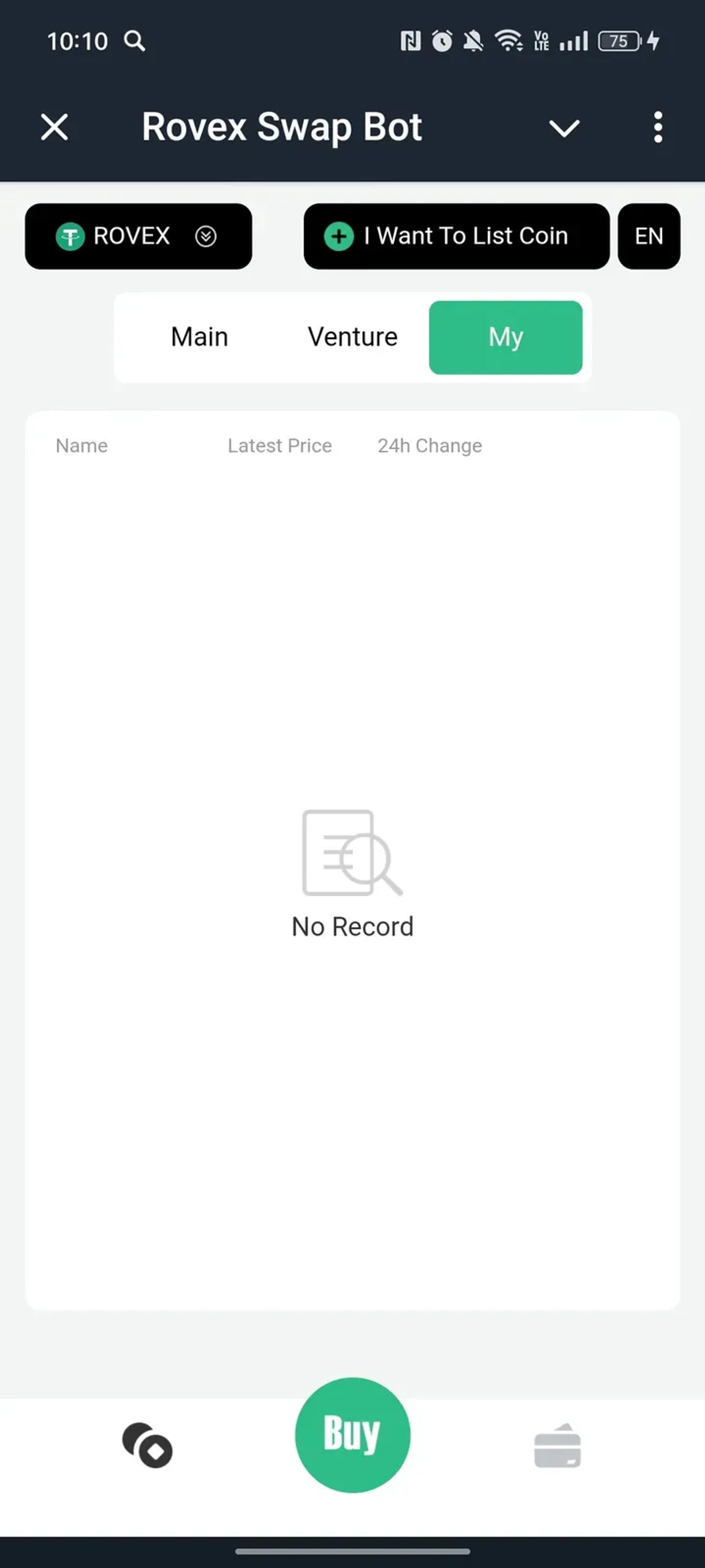 Rovex Swap Bot в Телеграм — скриншот 3