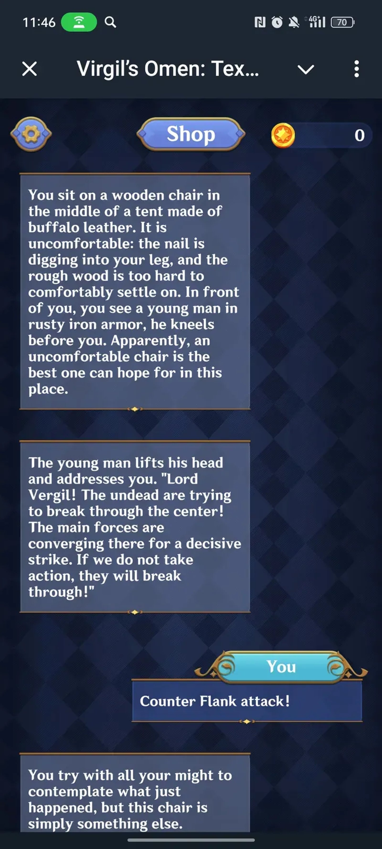 Virgil’s Omen: Text Quest Telegram Screenshot 1