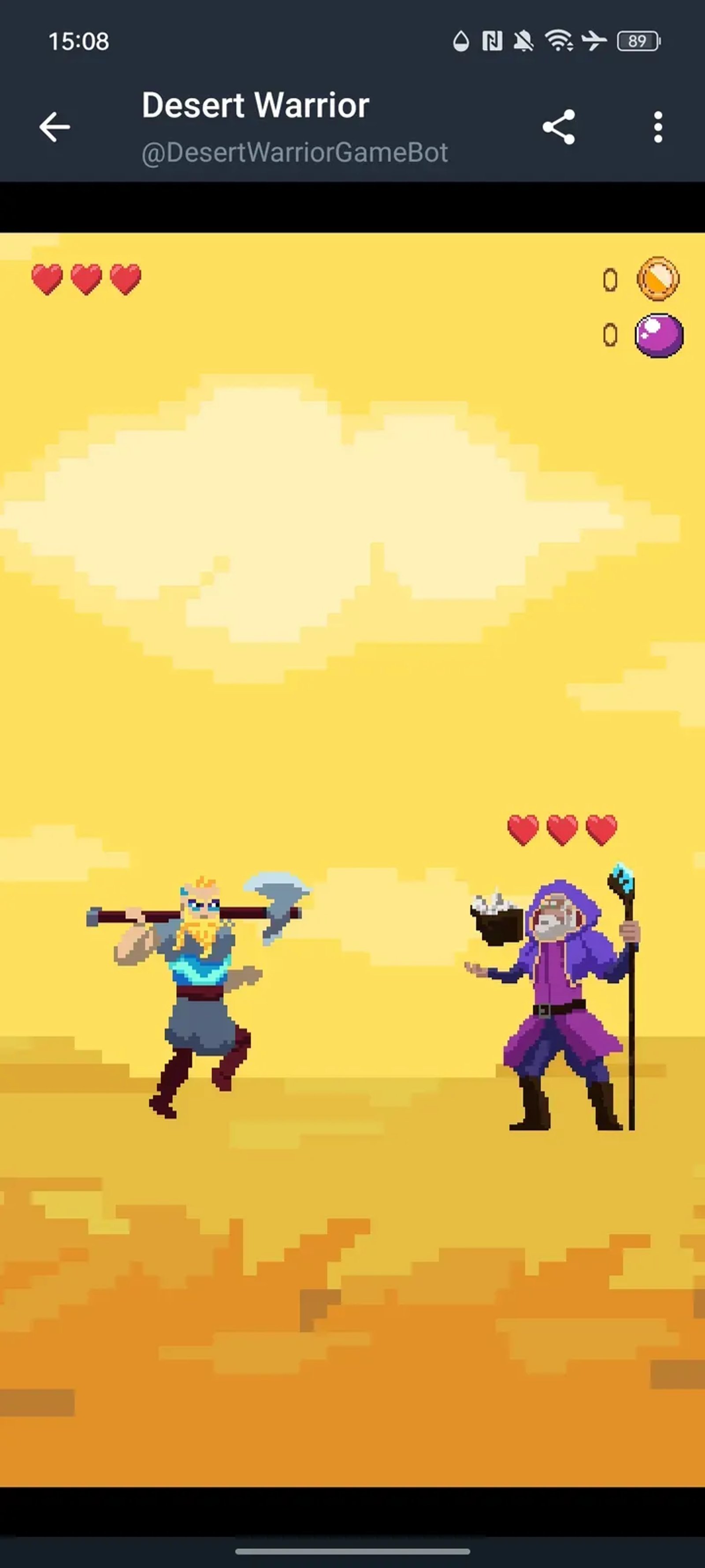 Desert Warrior Game в Телеграм — скриншот 2