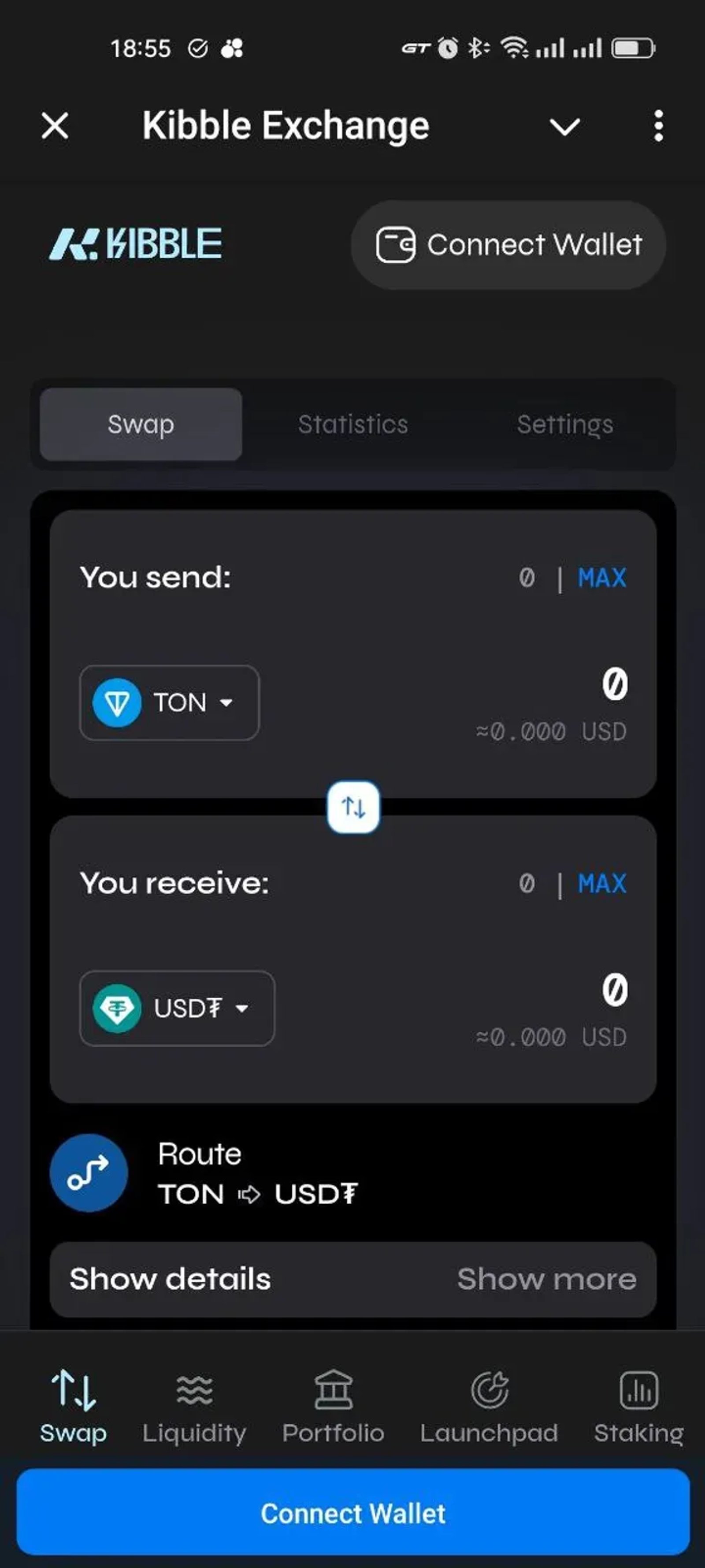Kibble Exchange в Телеграм — скриншот 1