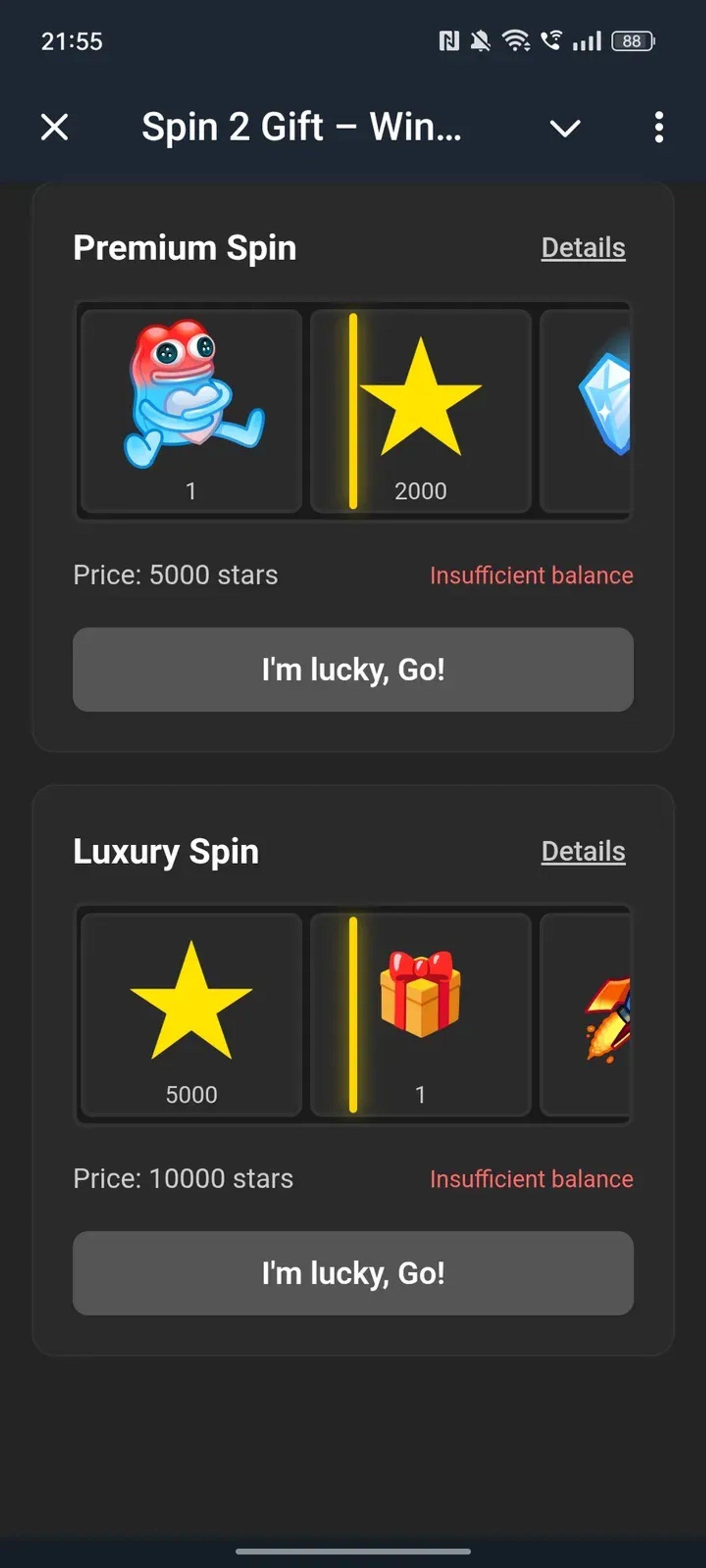 Spin 2 Gift – Win Telegram Gifts Instantly! в Телеграм — скриншот 2