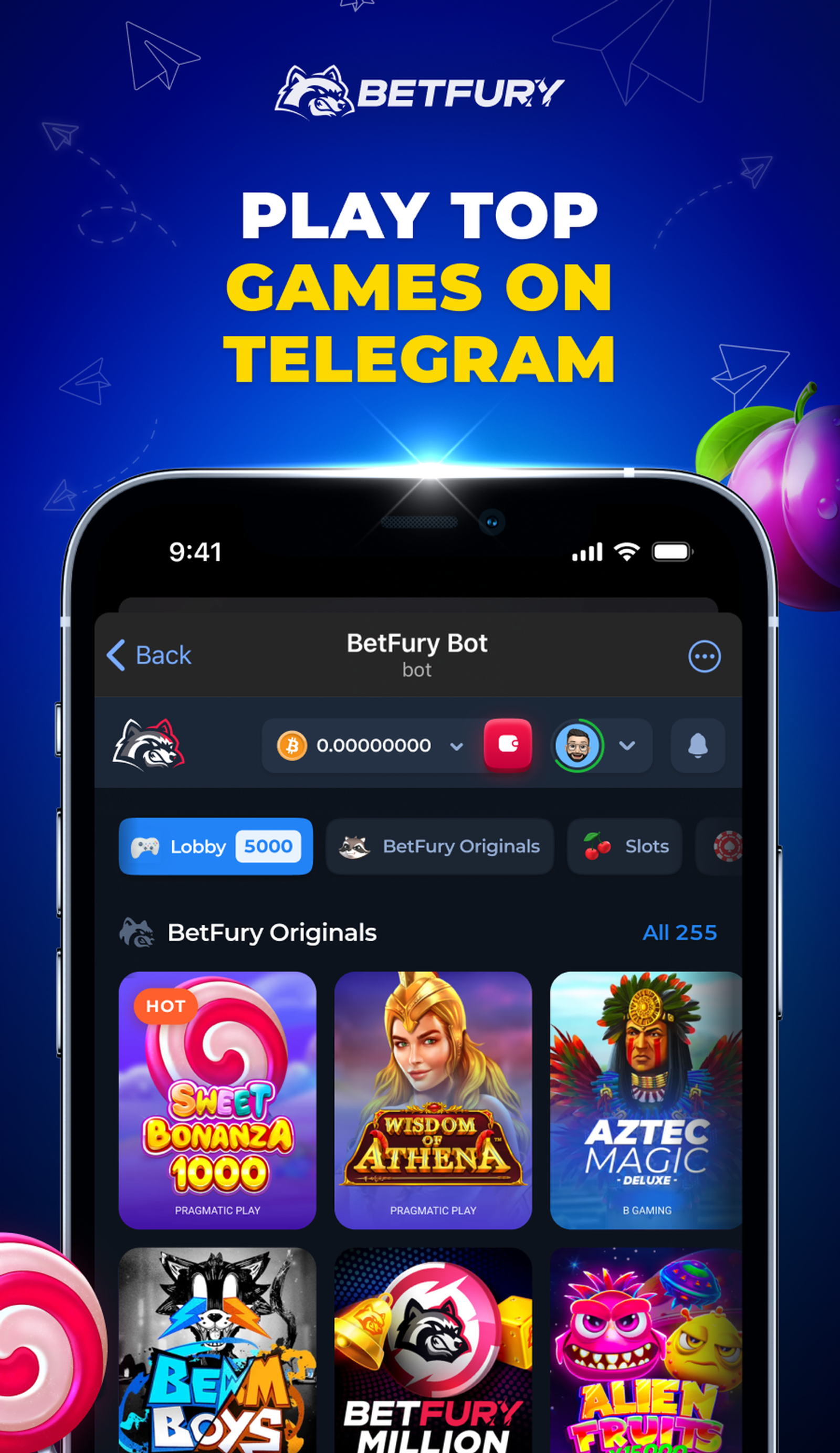 BetFury в Телеграм — скриншот 1