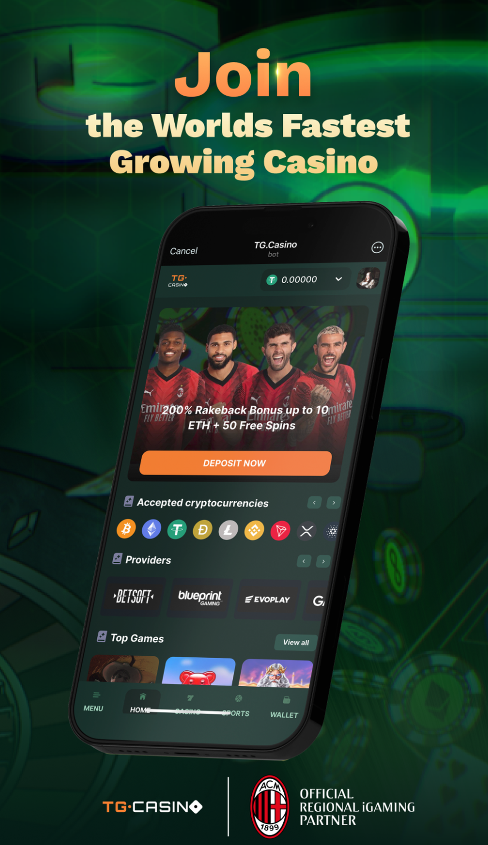 TG.Casino в Телеграм — скриншот 1