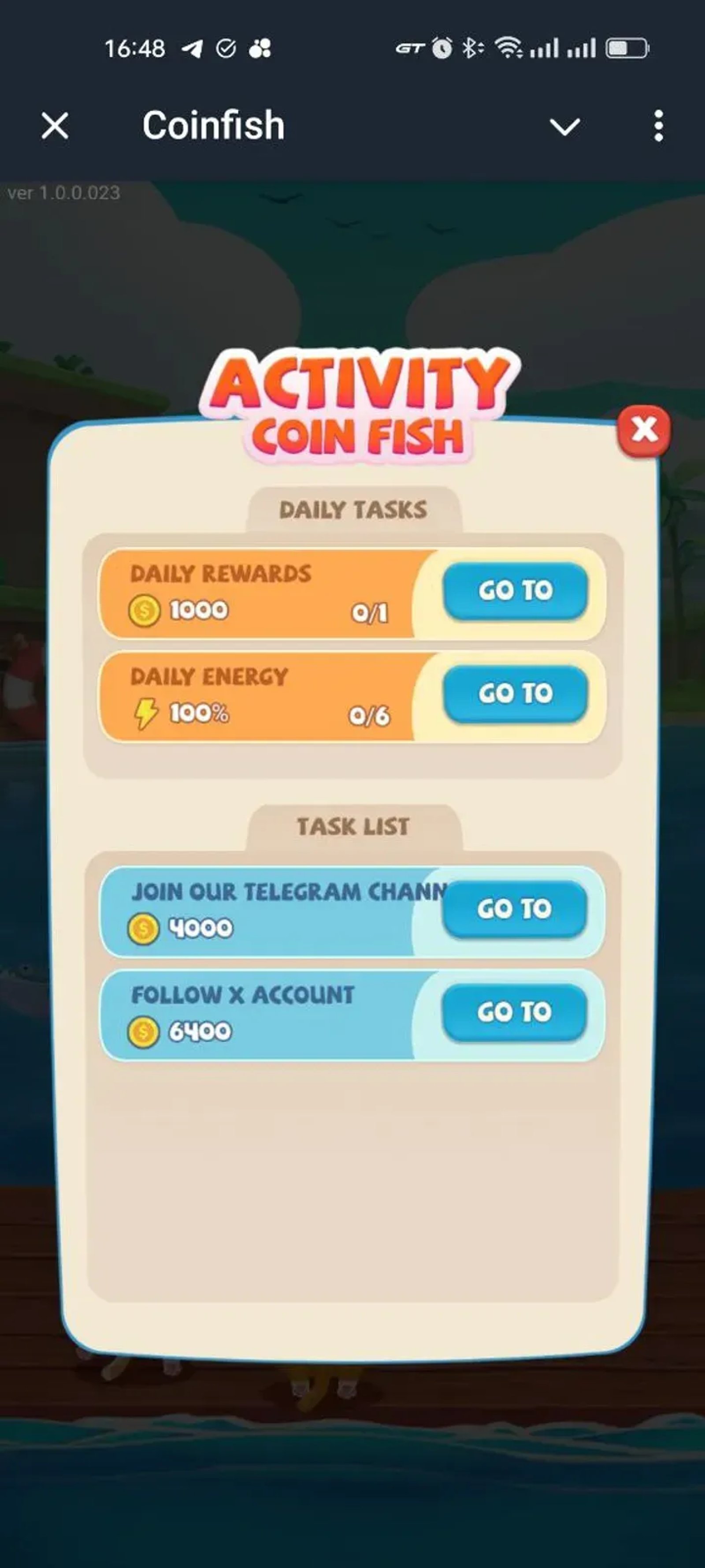 Coinfish в Телеграм — скриншот 2