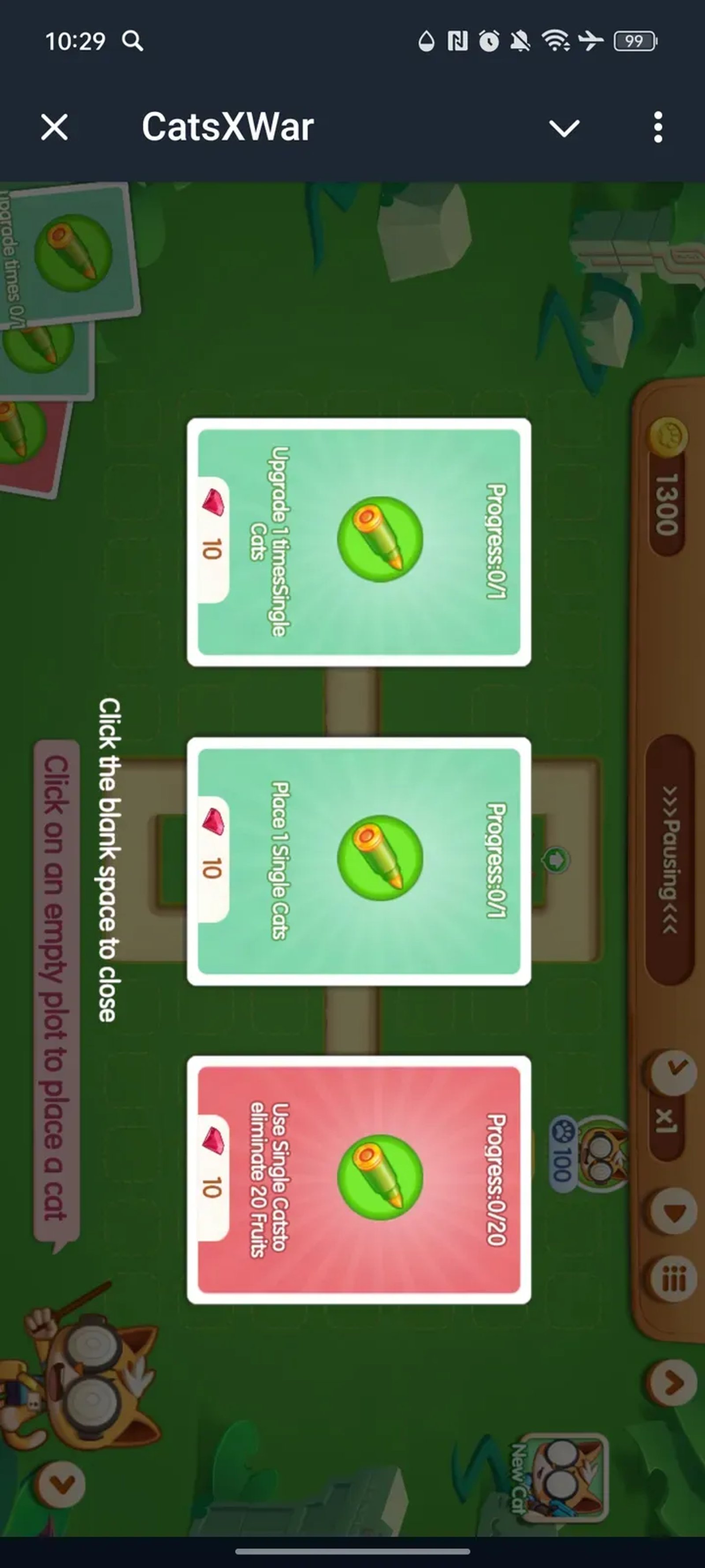 CatsXWar в Телеграм — скриншот 1