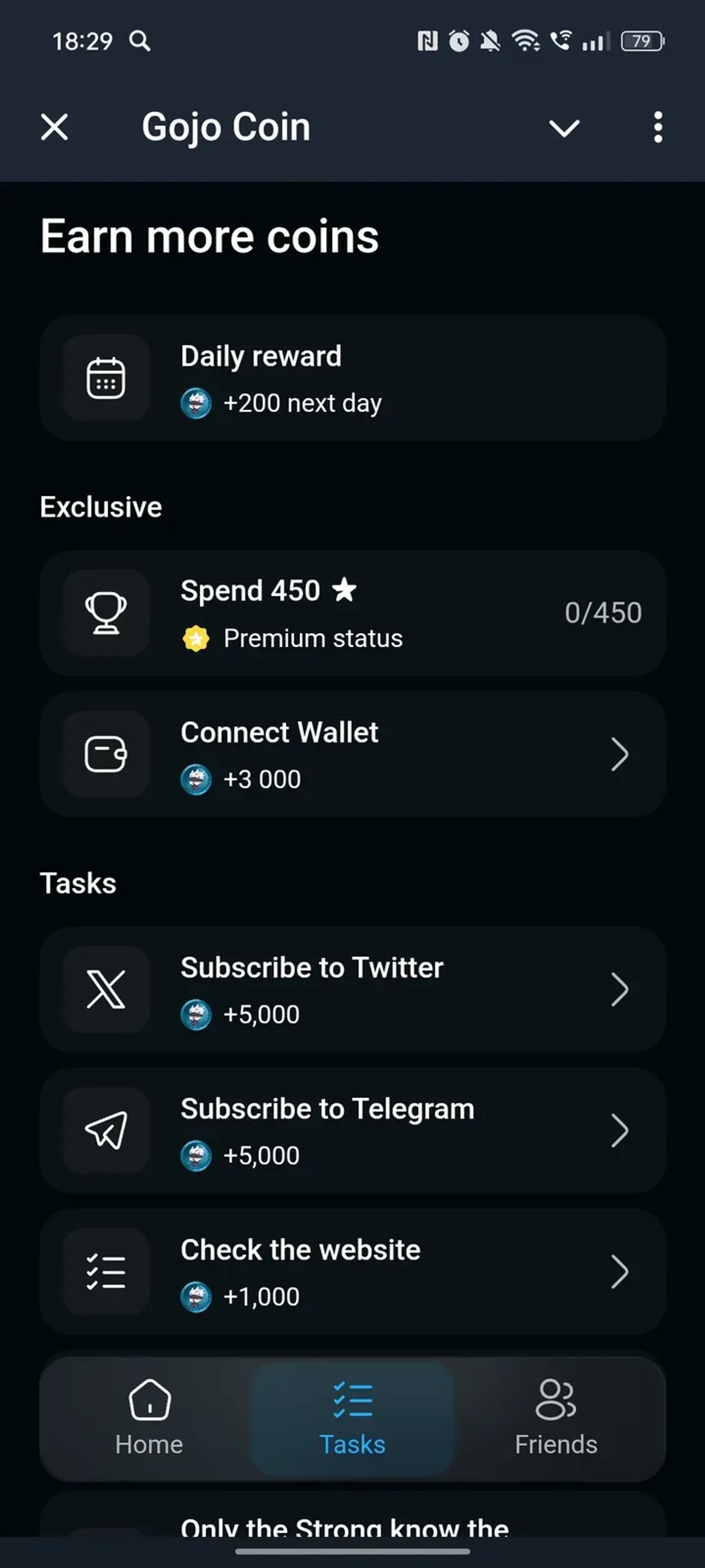 Gojo Coin в Телеграм — скриншот 2