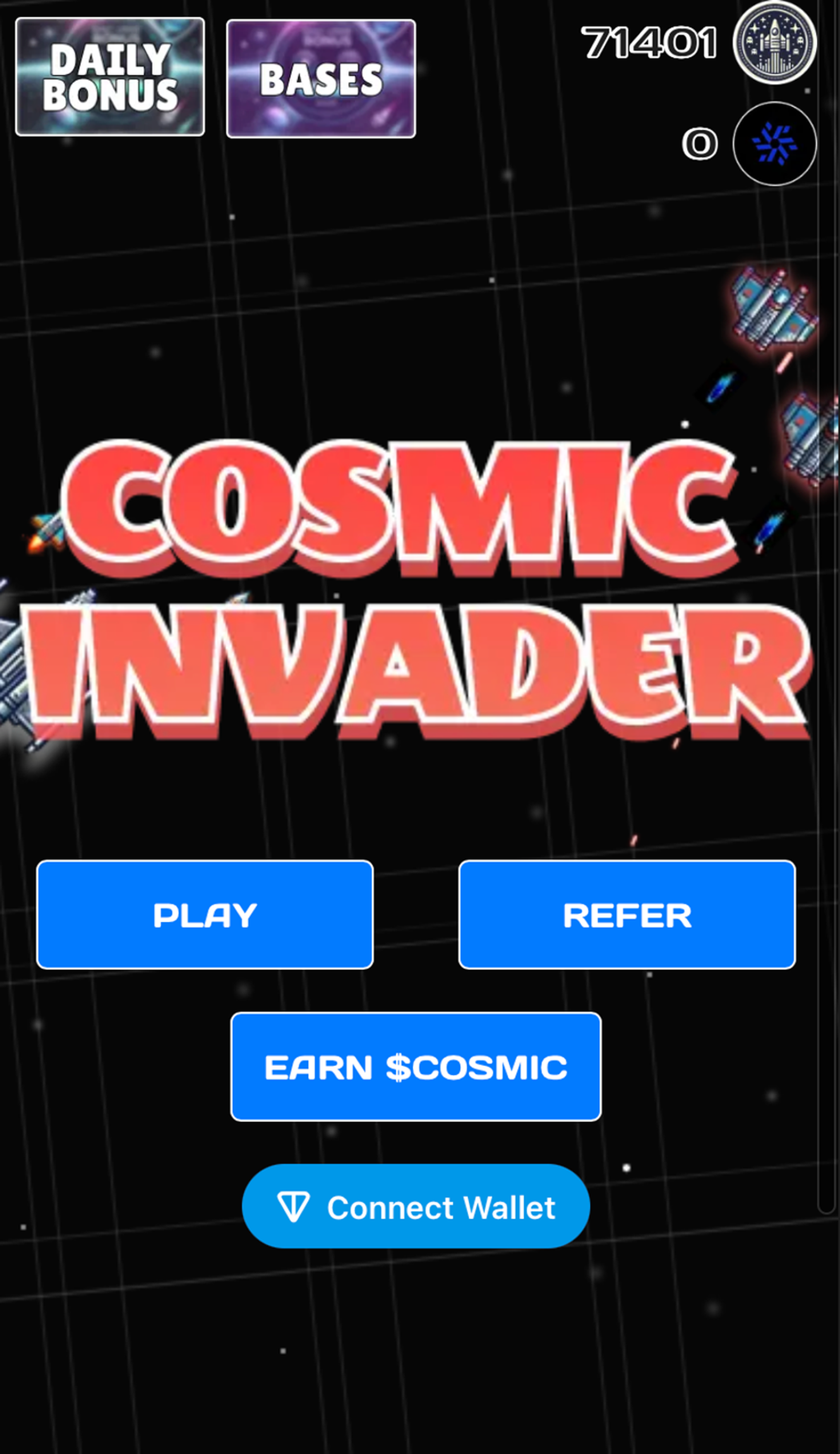 Cosmic Invaders в Телеграм — скриншот 1