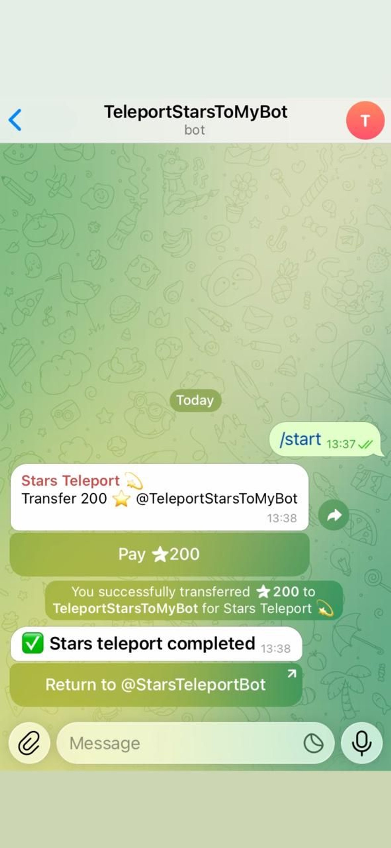 Stars Teleport Telegram Screenshot 5