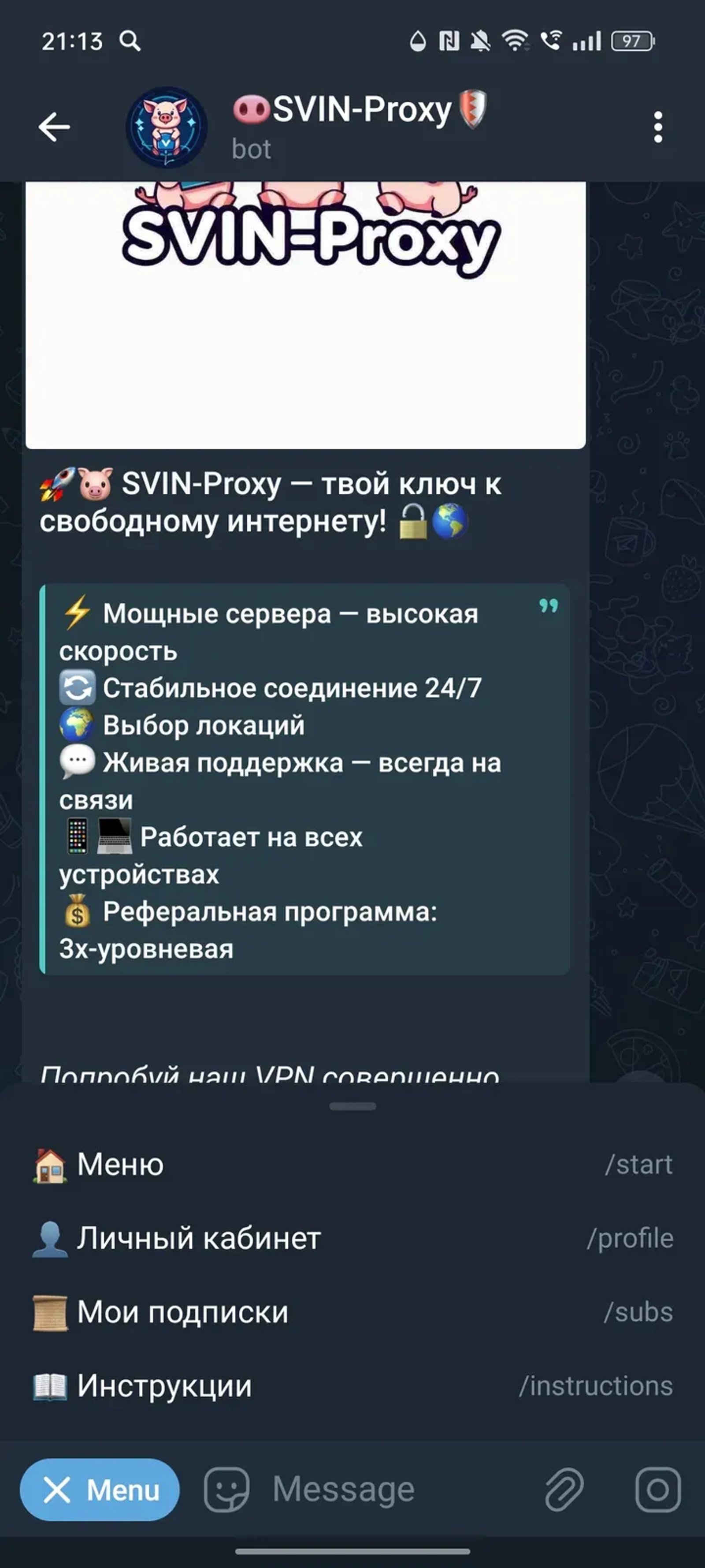 🐽SVIN-Proxy🛡️ в Телеграм — скриншот 3