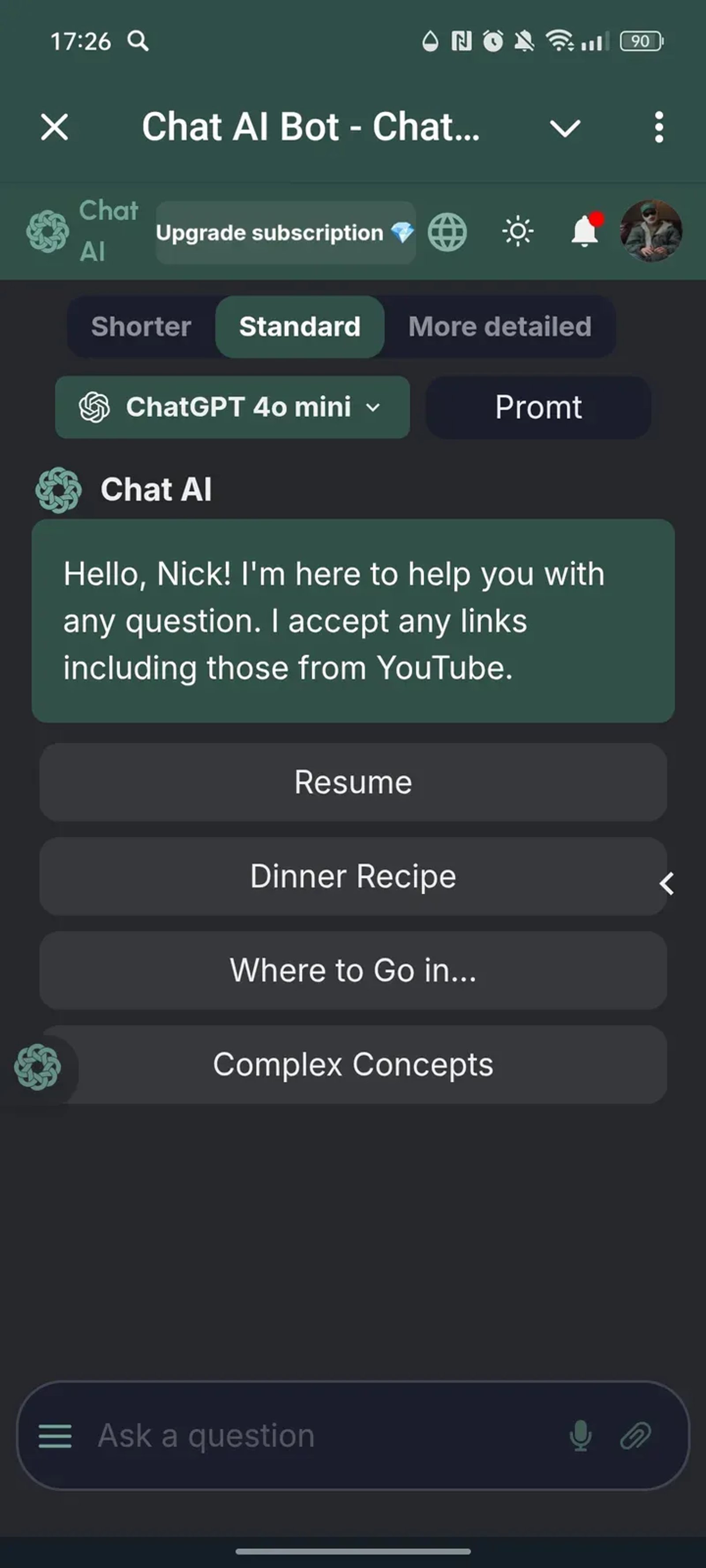 Chat AI Bot - ChatGPT, Midjourney, Claude, Gemini... в Телеграм — скриншот 1