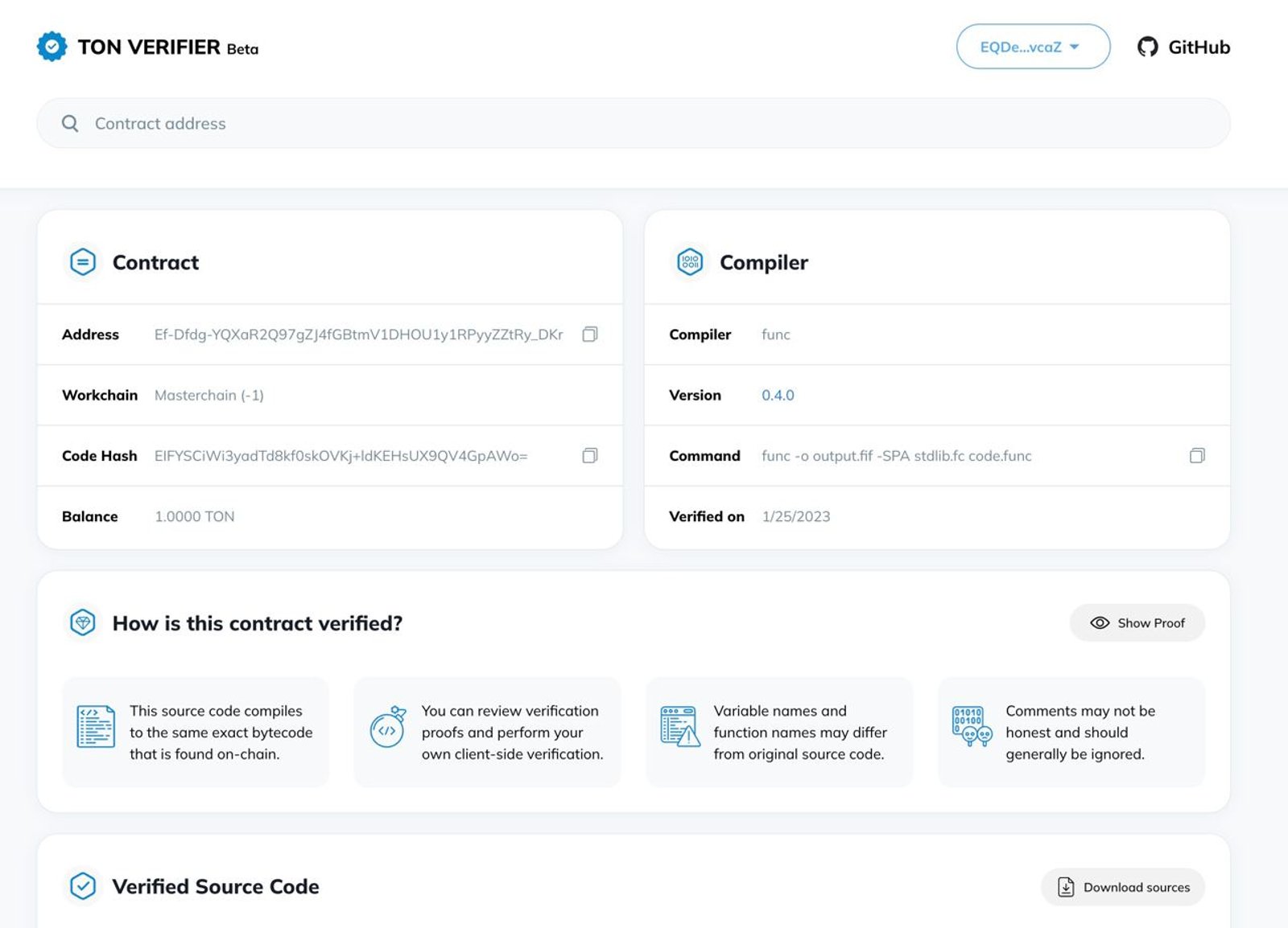 TON Verifier в Телеграм — скриншот 2