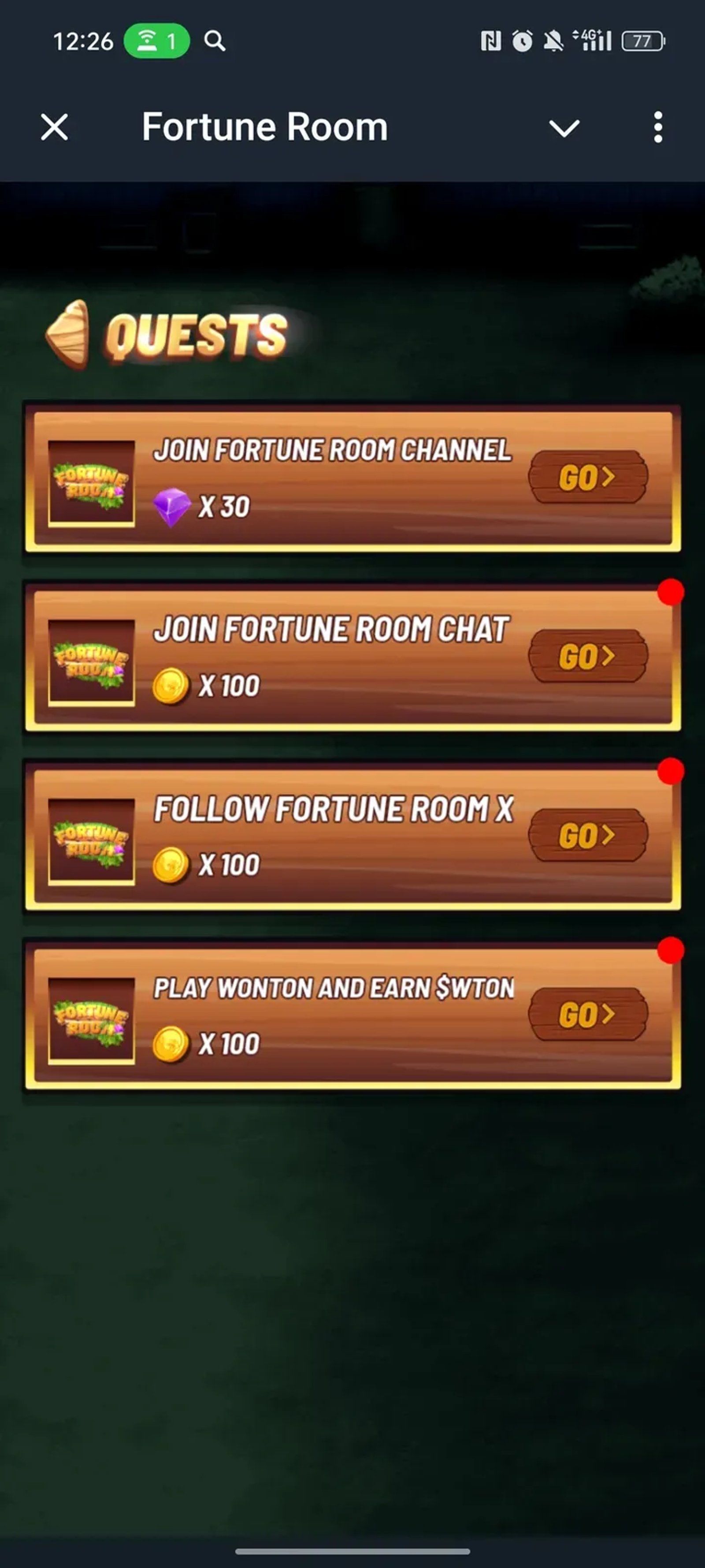 Fortune Room в Телеграм — скриншот 4