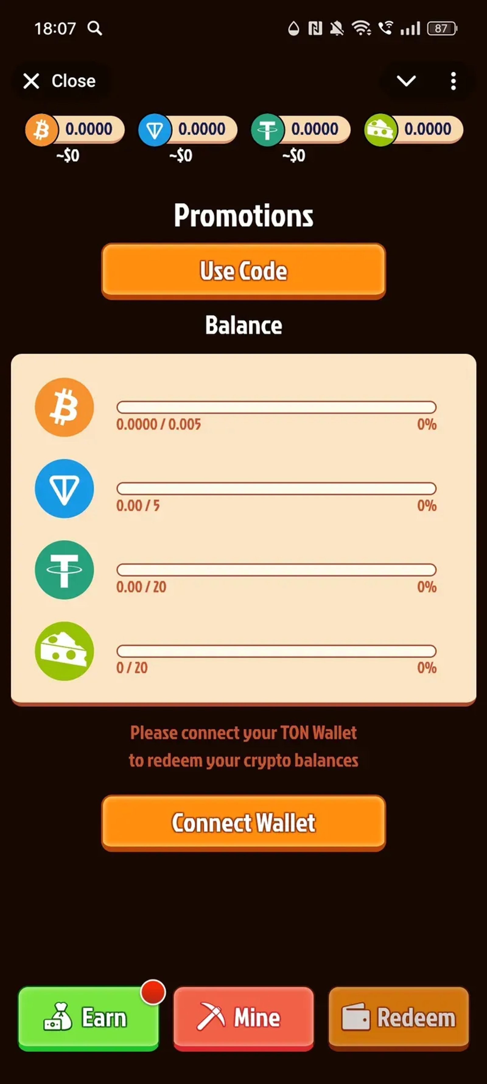 BTC Rush в Телеграм — скриншот 3