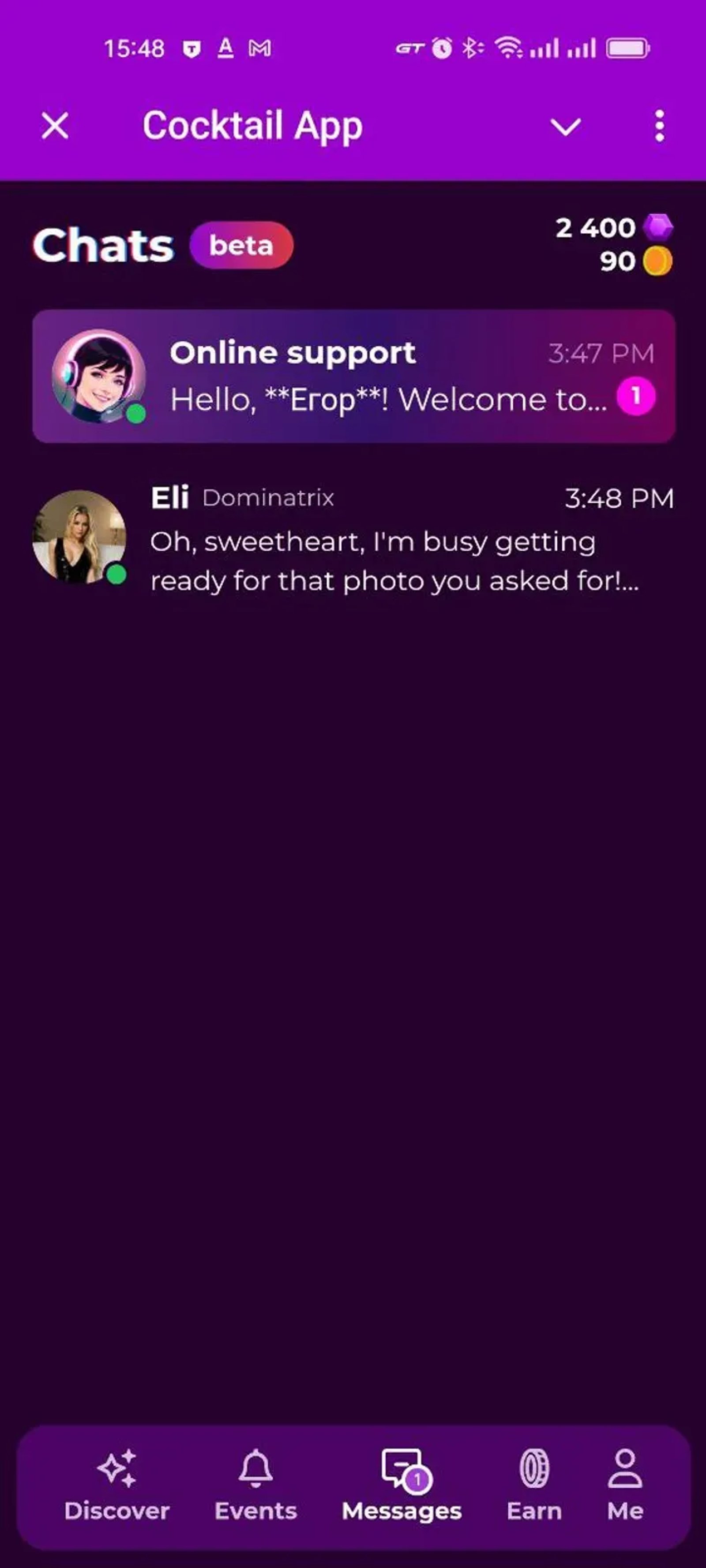 Cocktail App Telegram Screenshot 2
