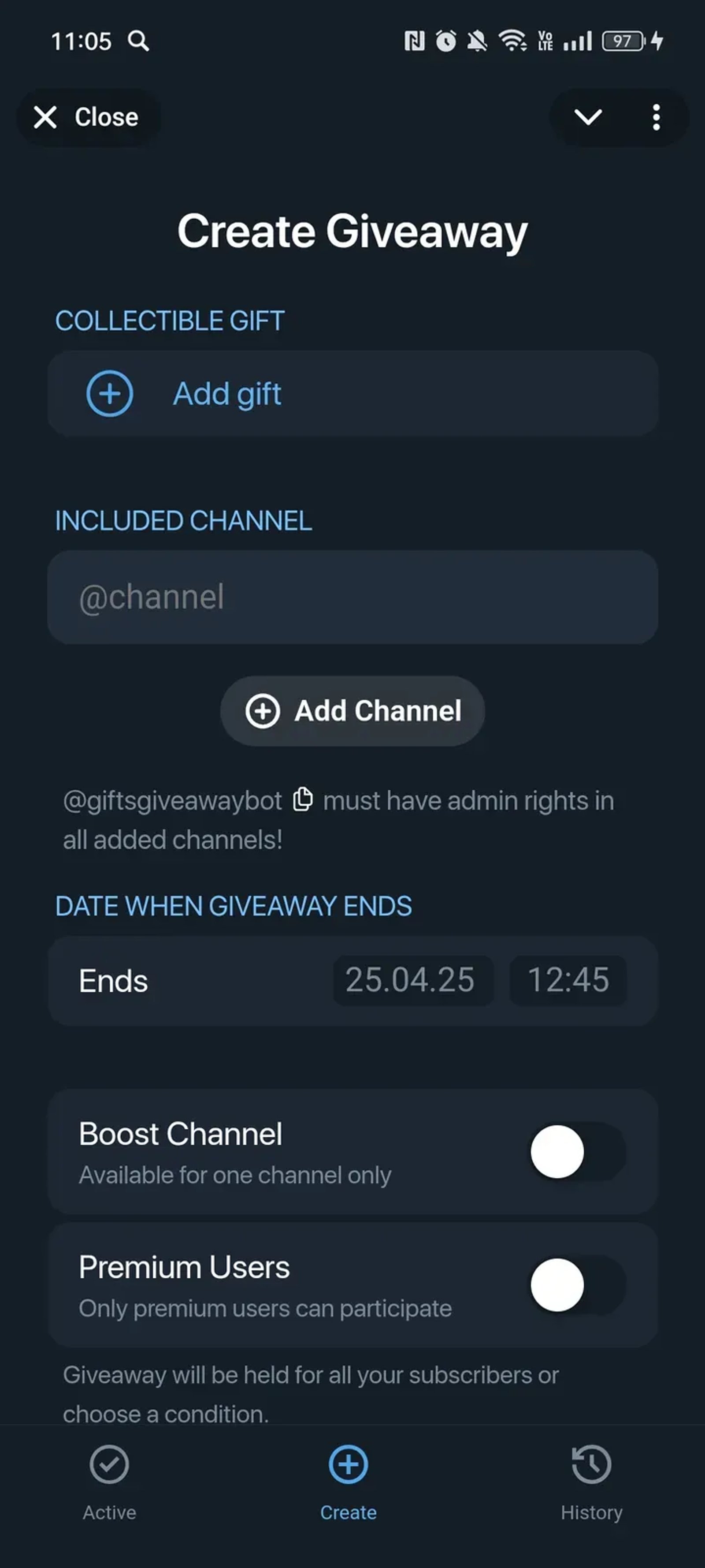 Gifts Giveaway Telegram Screenshot 1