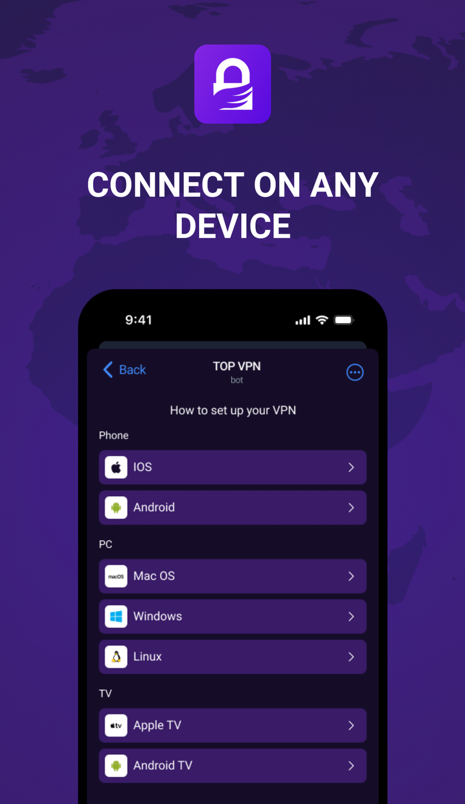 Top VPN в Телеграм — скриншот 4