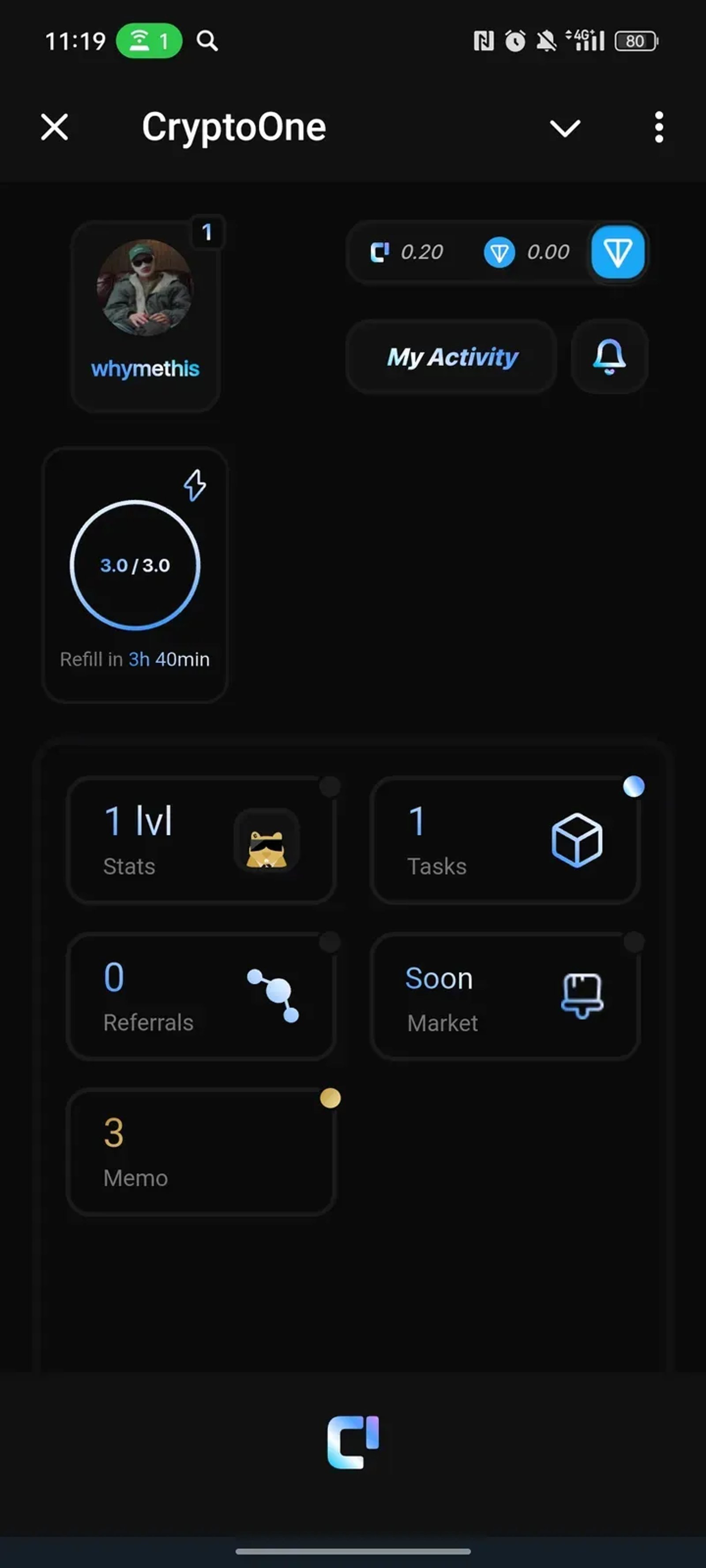 CryptoOne в Телеграм — скриншот 3