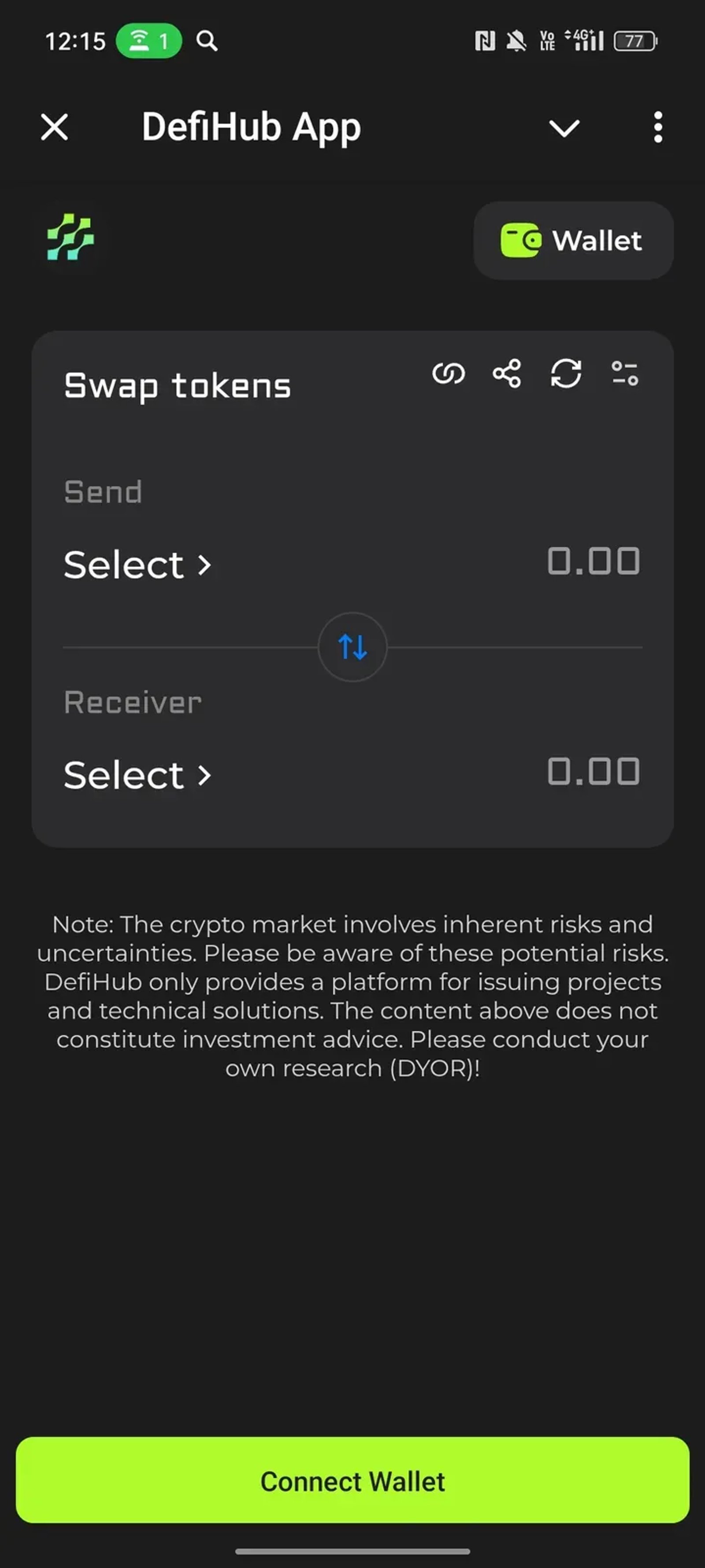 DefiHub App в Телеграм — скриншот 4
